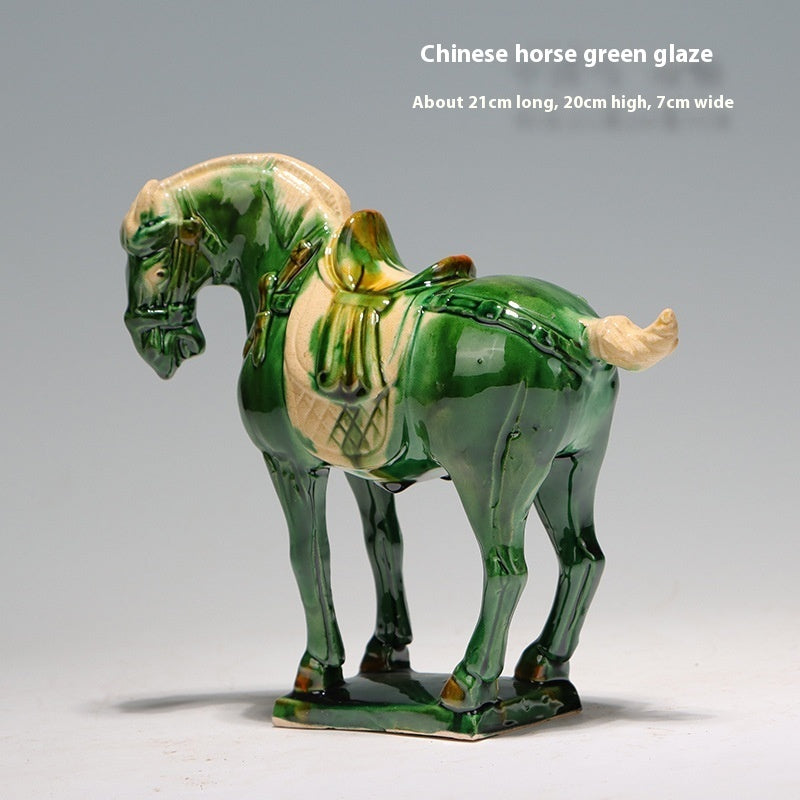 Tang Sancai New Chinese Style Ceramic Horse Study Living Room Hallway Horse Ornament