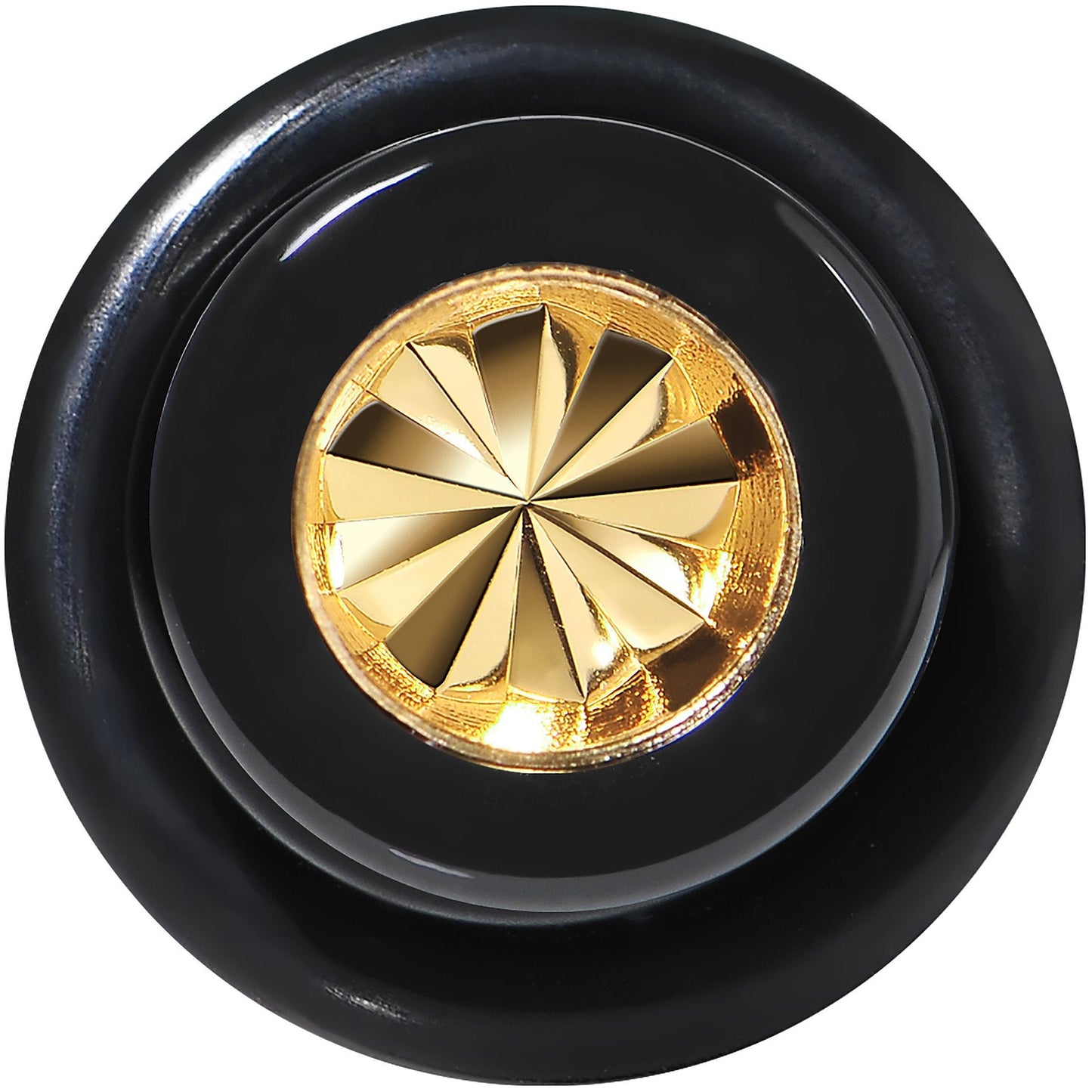 Black Acrylic Gold Flashy Tire Rim Taper 2G to 20mm