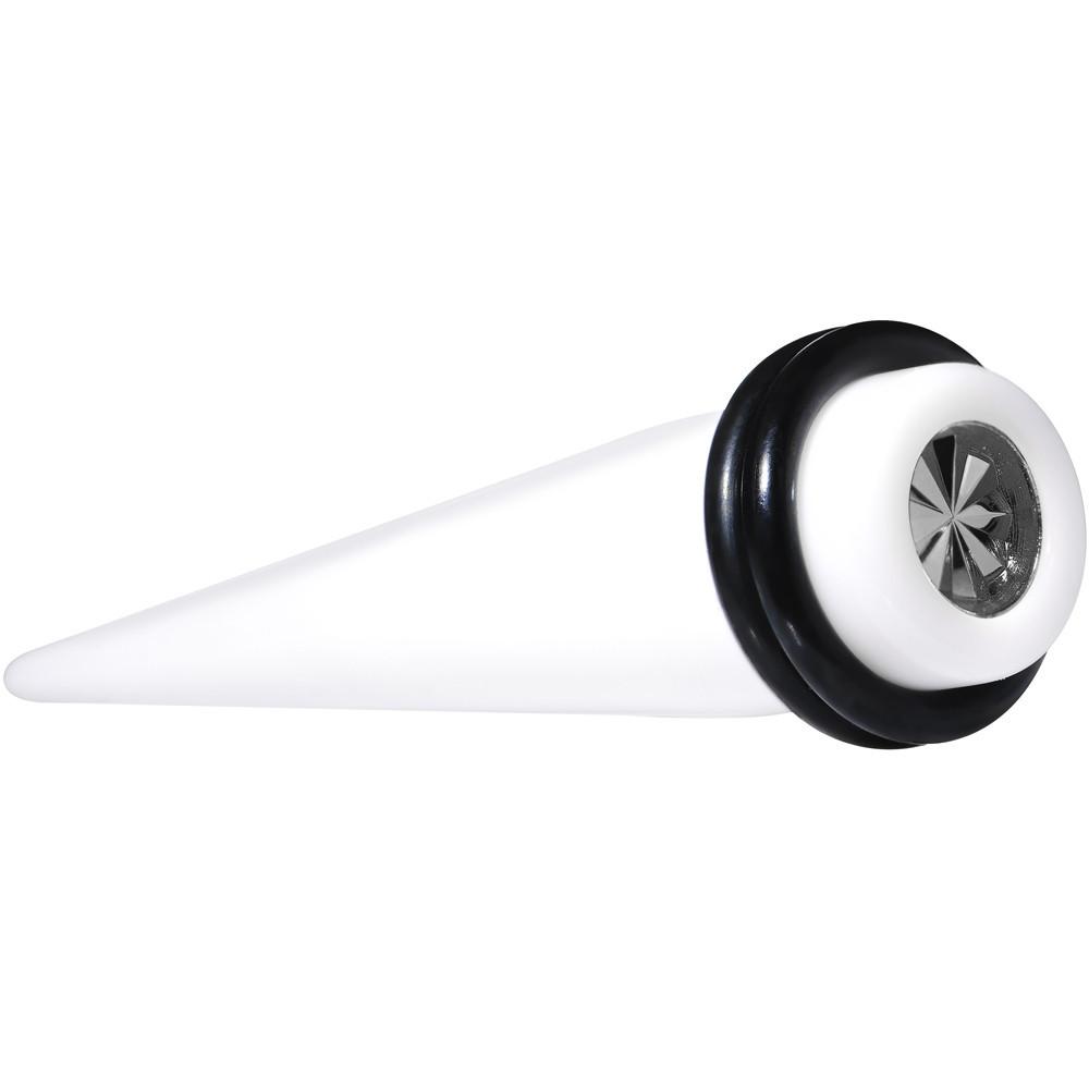 White Acrylic Grey Flashy Tire Rim Taper 2G to 20mm