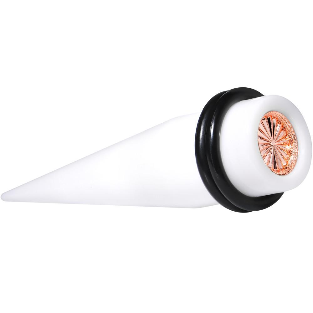 White Acrylic Pink Flashy Tire Rim Taper 2G to 20mm