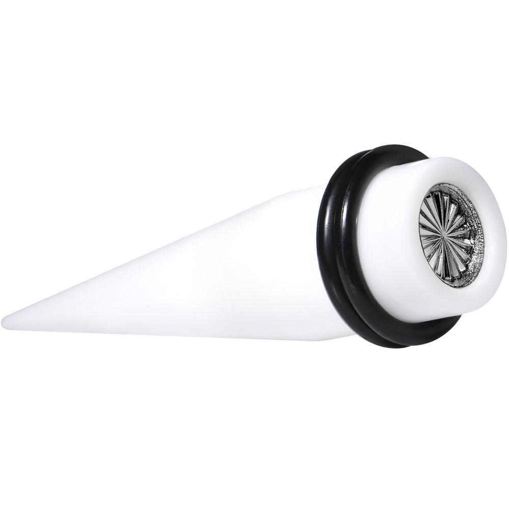White Acrylic Grey Flashy Tire Rim Taper 2G to 20mm