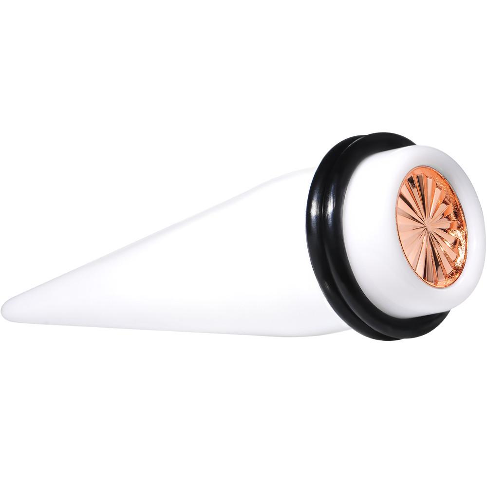 White Acrylic Pink Flashy Tire Rim Taper 2G to 20mm