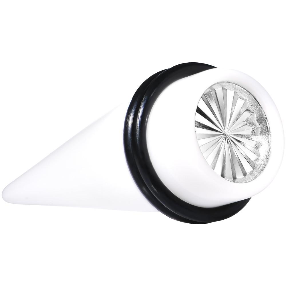 Acrylic Silver Flashy Tire Rim Taper 2G to 20mm