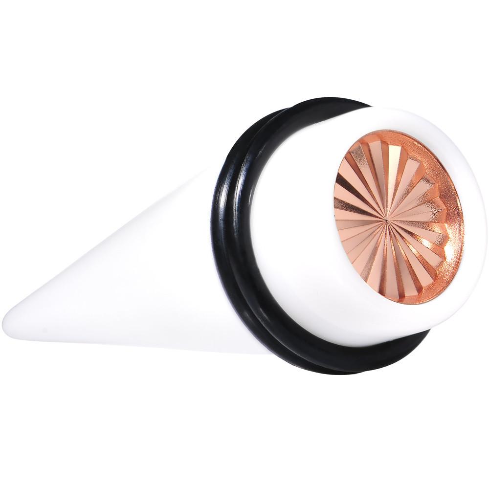 White Acrylic Pink Flashy Tire Rim Taper 2G to 20mm