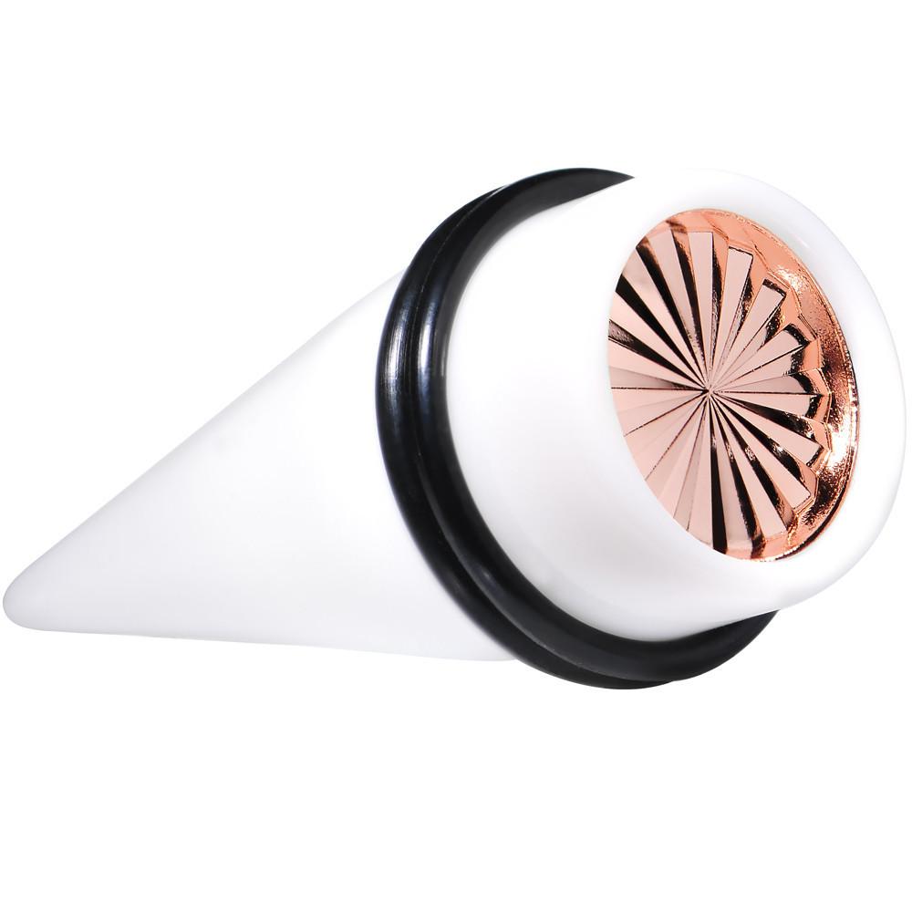 White Acrylic Pink Flashy Tire Rim Taper 2G to 20mm