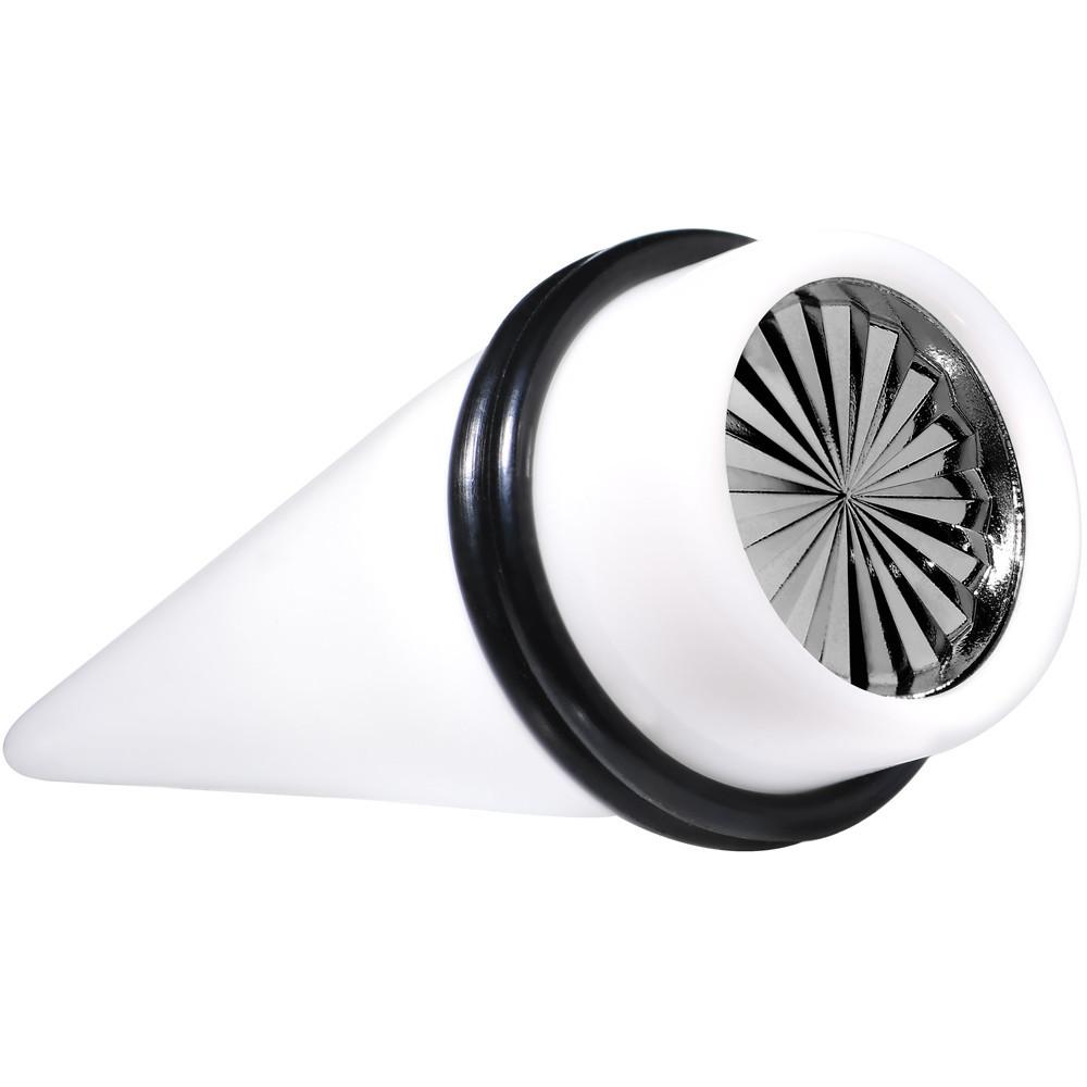 White Acrylic Grey Flashy Tire Rim Taper 2G to 20mm