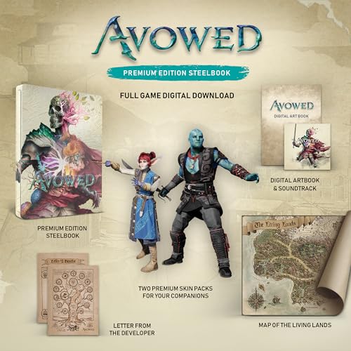 Avowed – Premium Edition SteelBook – Xbox Series X|S and Windows Digital Code (Code in Box)