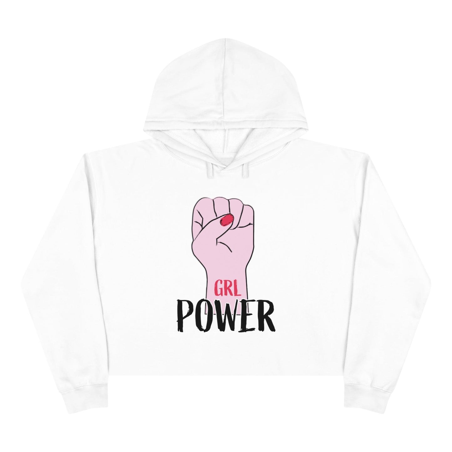 Girl Power Fist Crop Hoodie - Lizard Vigilante