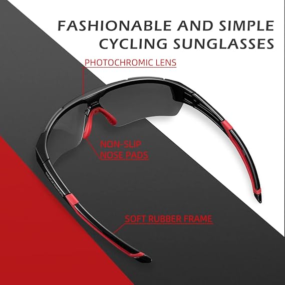 ROCKBROS Photochromic Cycling Sunglasses UV Protection Adaptive Lens
