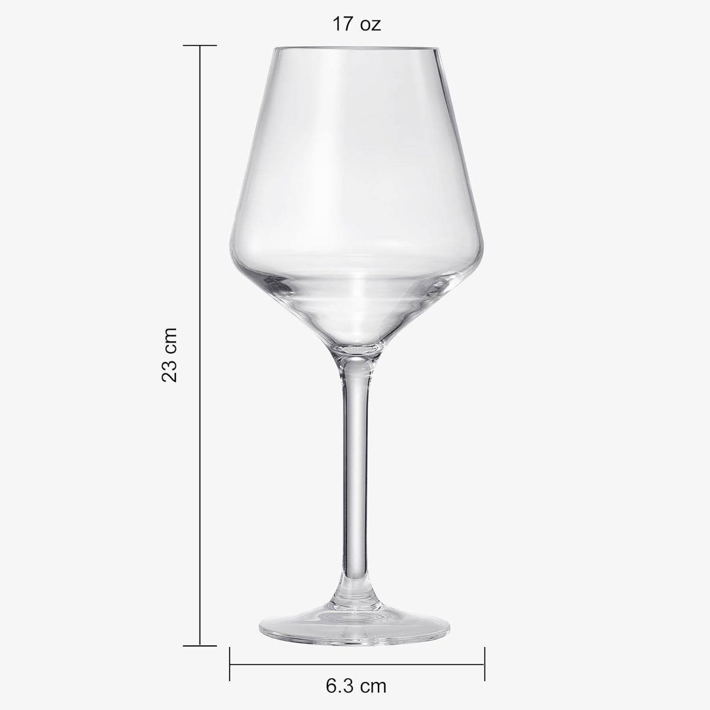Unbreakable Stemmed Wine Glasses, Tritan Acrylic | Set of 2 | European Style Crystal Drinkware, 18oz