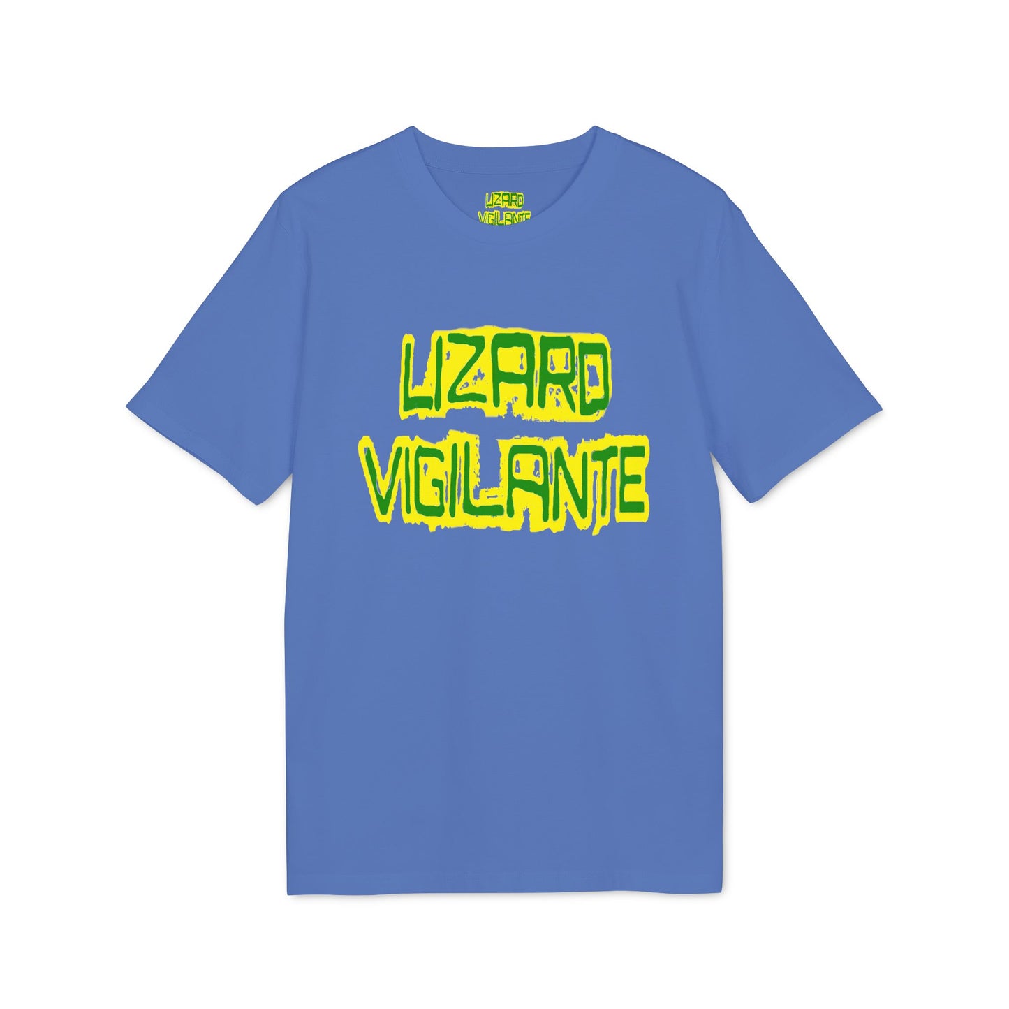 Lizard Vigilante T-Shirt — Retro Neon Graphic Tee for Reptile Fans