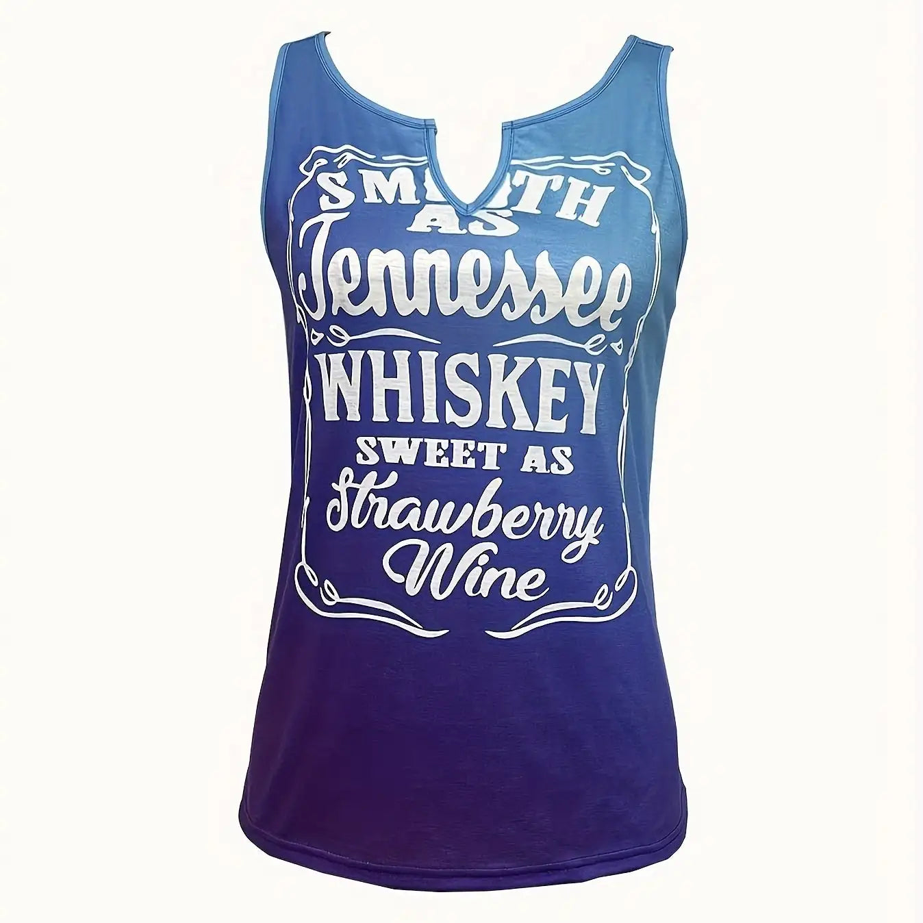 Ladies' Colorful Gradient Letter Print V-neck Casual Versatile Fashion Vest