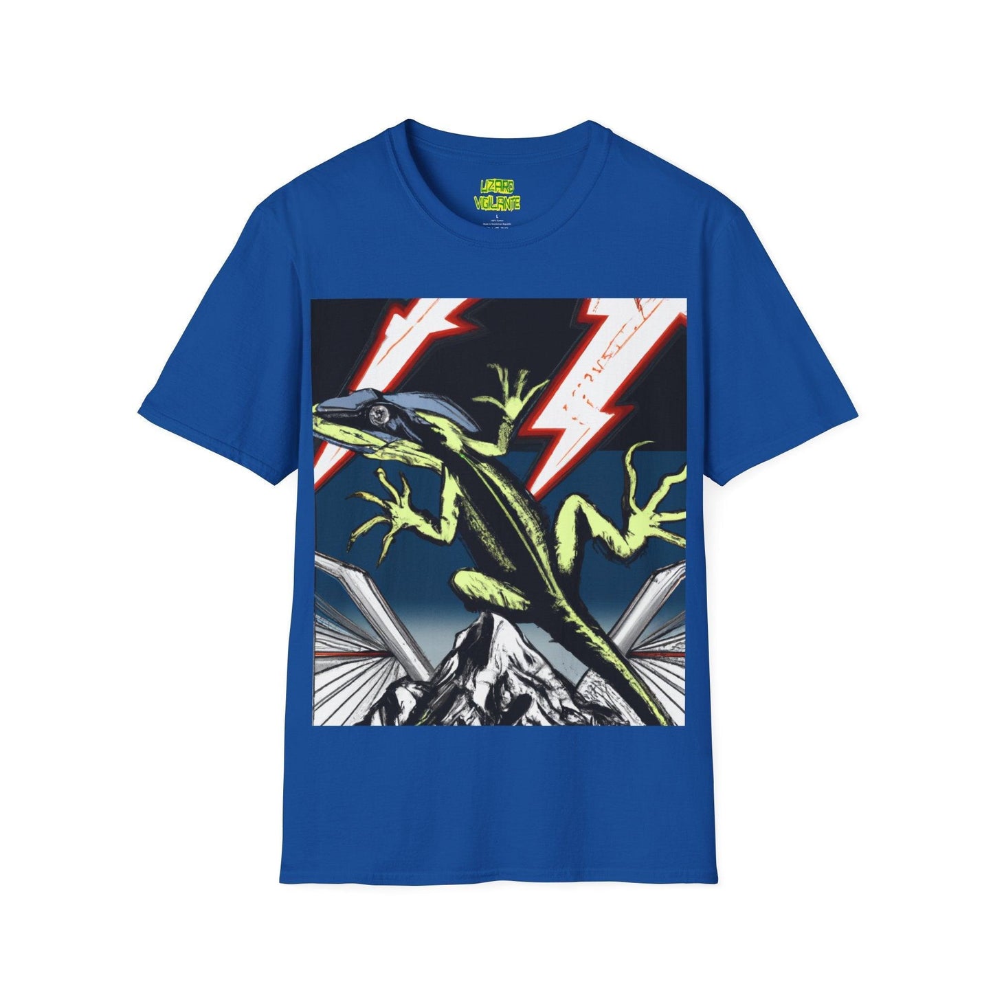 Lizard Vigilante Lightning Leap Unisex Softstyle T-Shirt - Lizard Vigilante