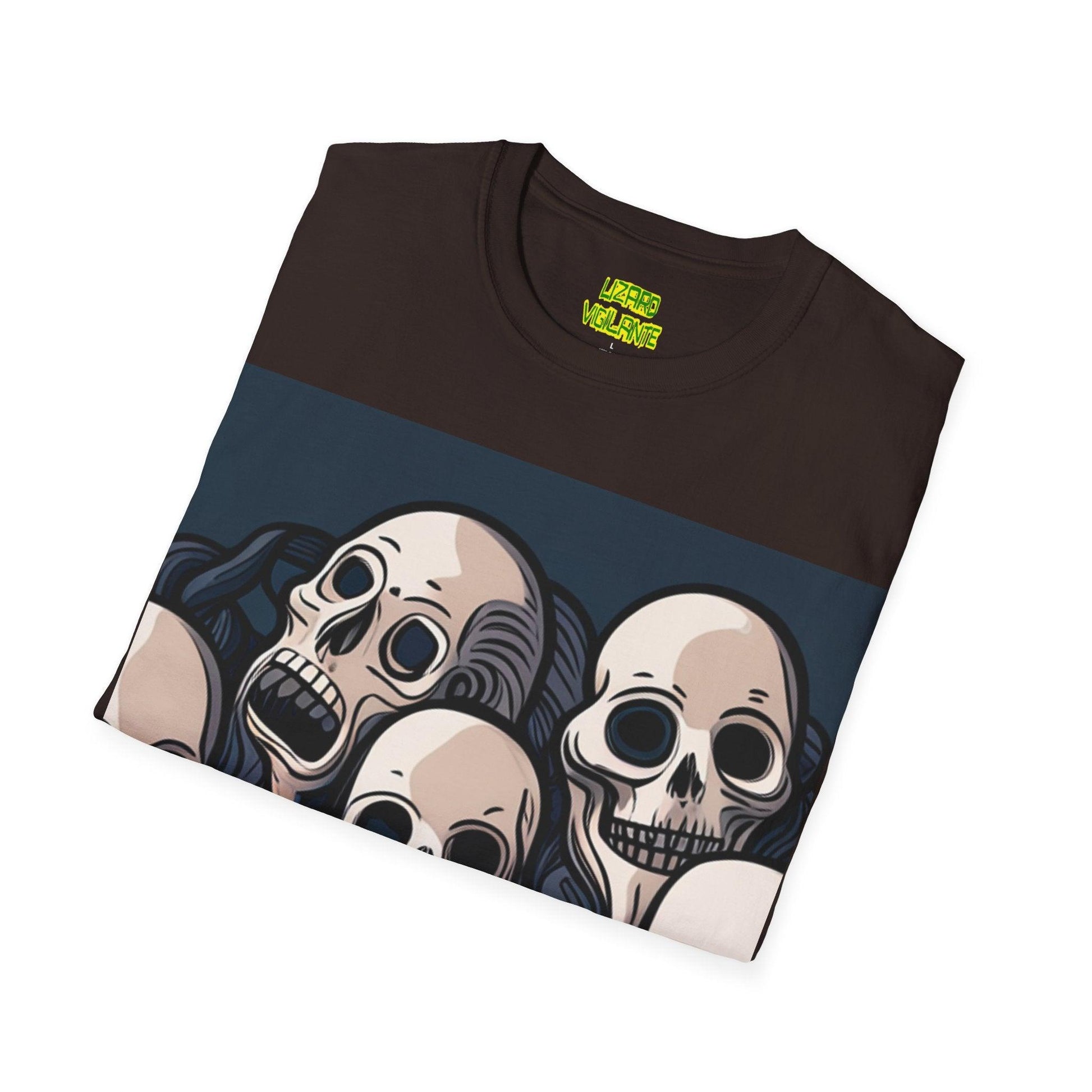 Comic Skulls Unisex Softstyle T-Shirt - Lizard Vigilante