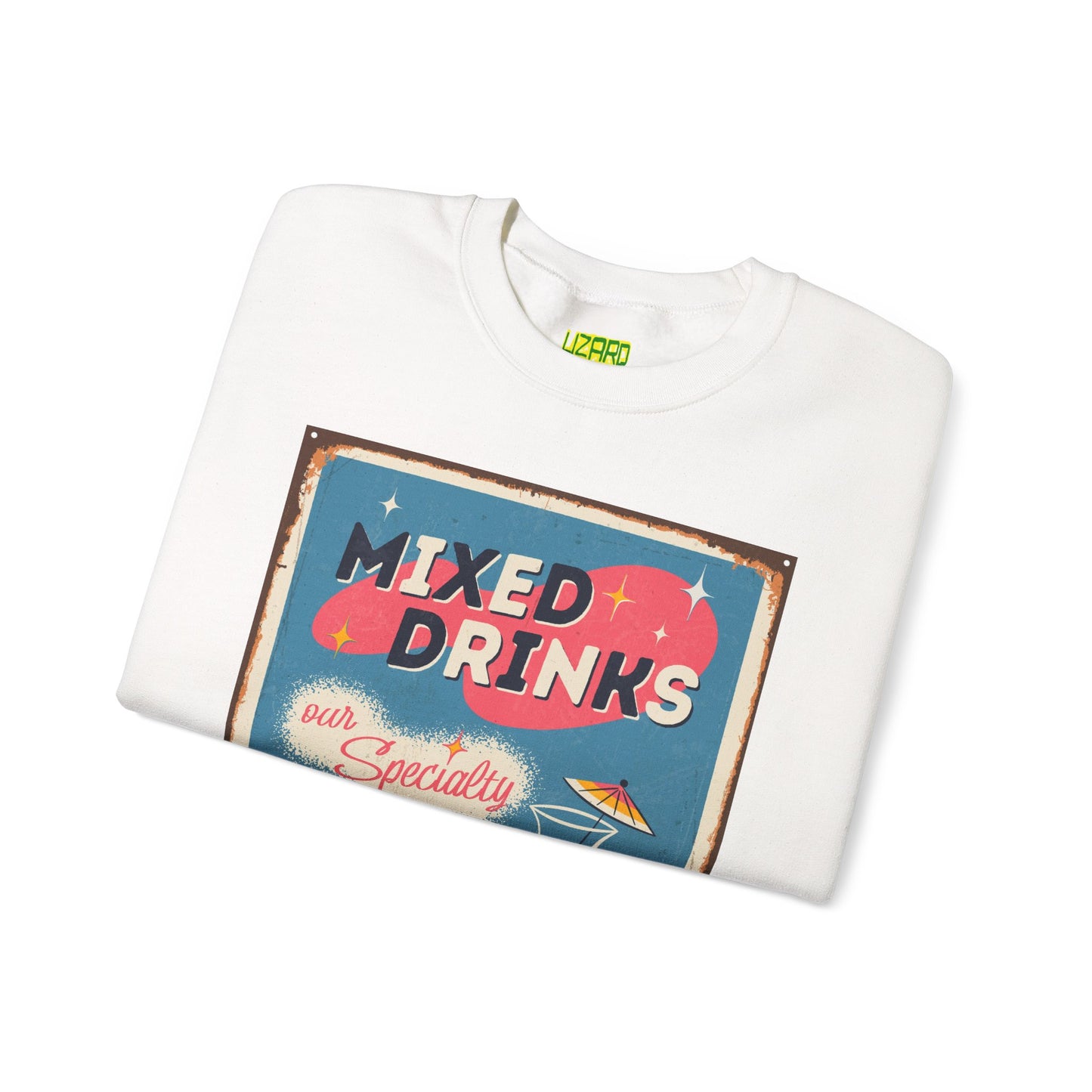 Mixed Drinks Crewneck Sweatshirt — Retro Cocktail Graphic Pullover