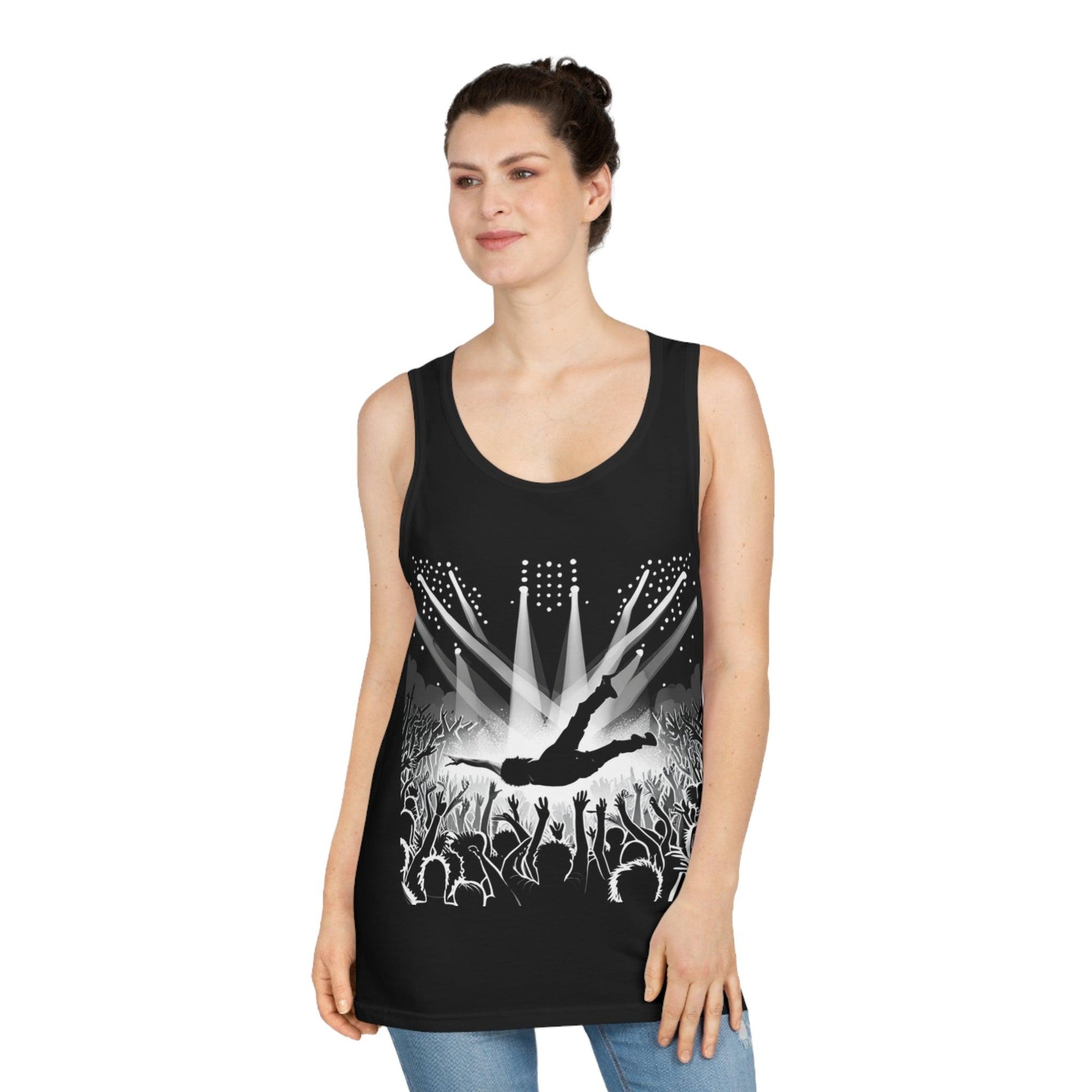 Crowd Surfing Metal Unisex Softstyle™ Tank Top - Lizard Vigilante