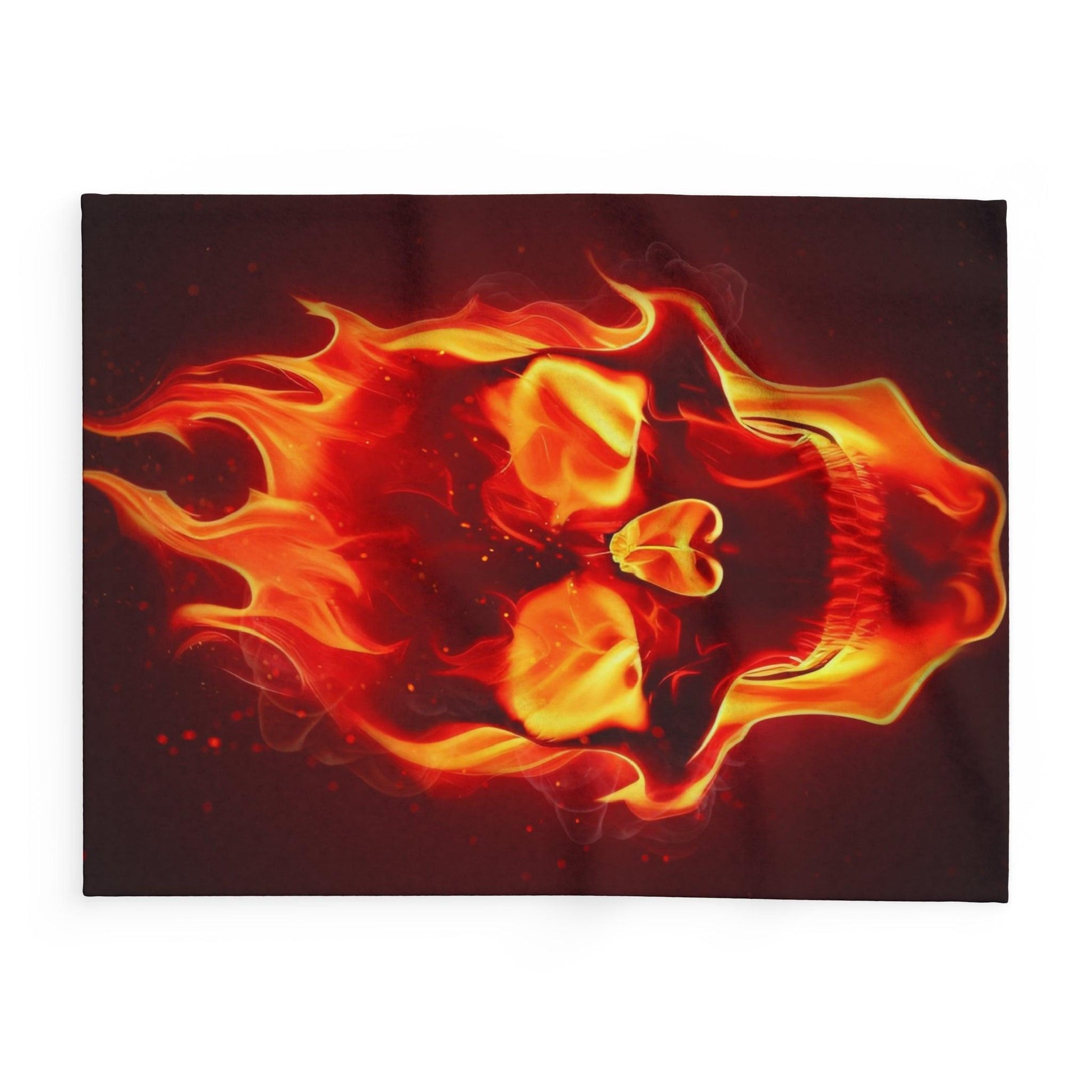 Flaming Head Arctic Fleece Blanket - Lizard Vigilante