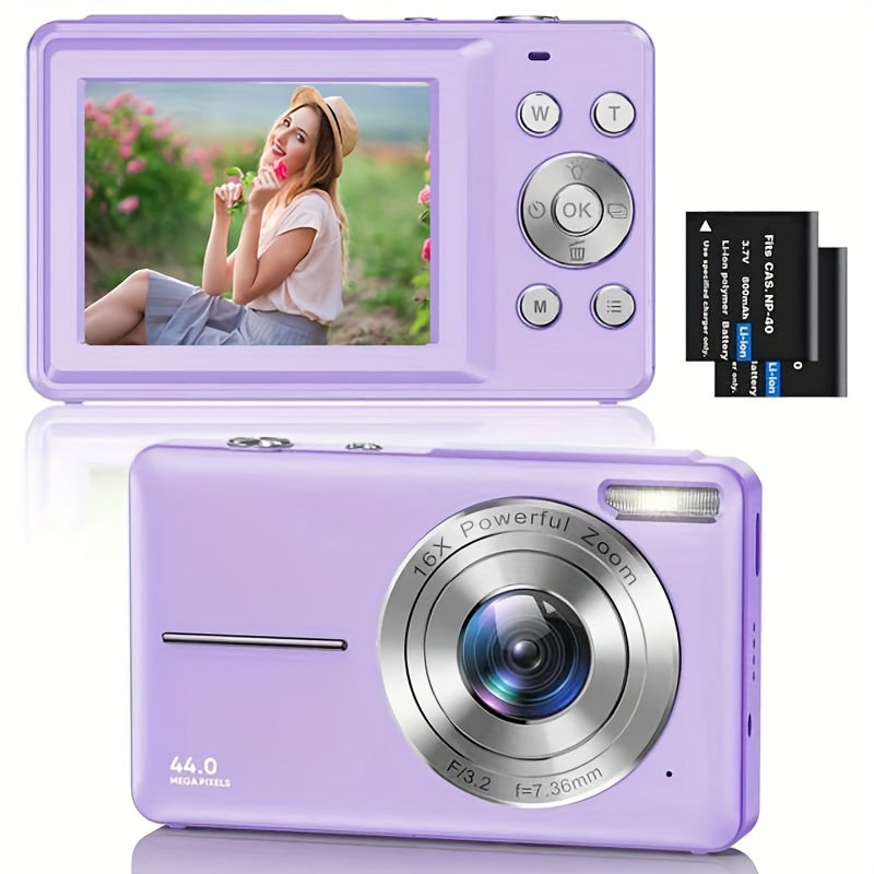 [HD Digital Camera for Vlogging] 16x Digital Zoom 1080P HD Digital Camera - 2.4-inch LCD Rechargeable Camera for Video Blogging, Photography, and Webcam - Perfect for Thanksgiving, Christmas, and New Year Gifts