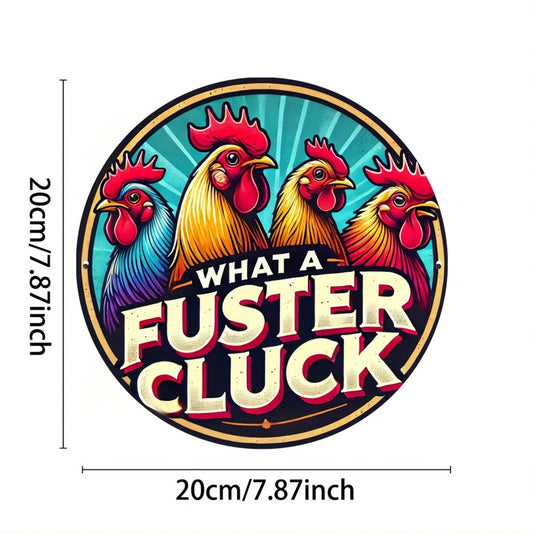 1pc, "What a Fuster Cluck" Rooster Sign, 8x8 inches (20x20cm) - Premium sign from Lizard Vigilante - Just $19.99! Shop now at Lizard Vigilante