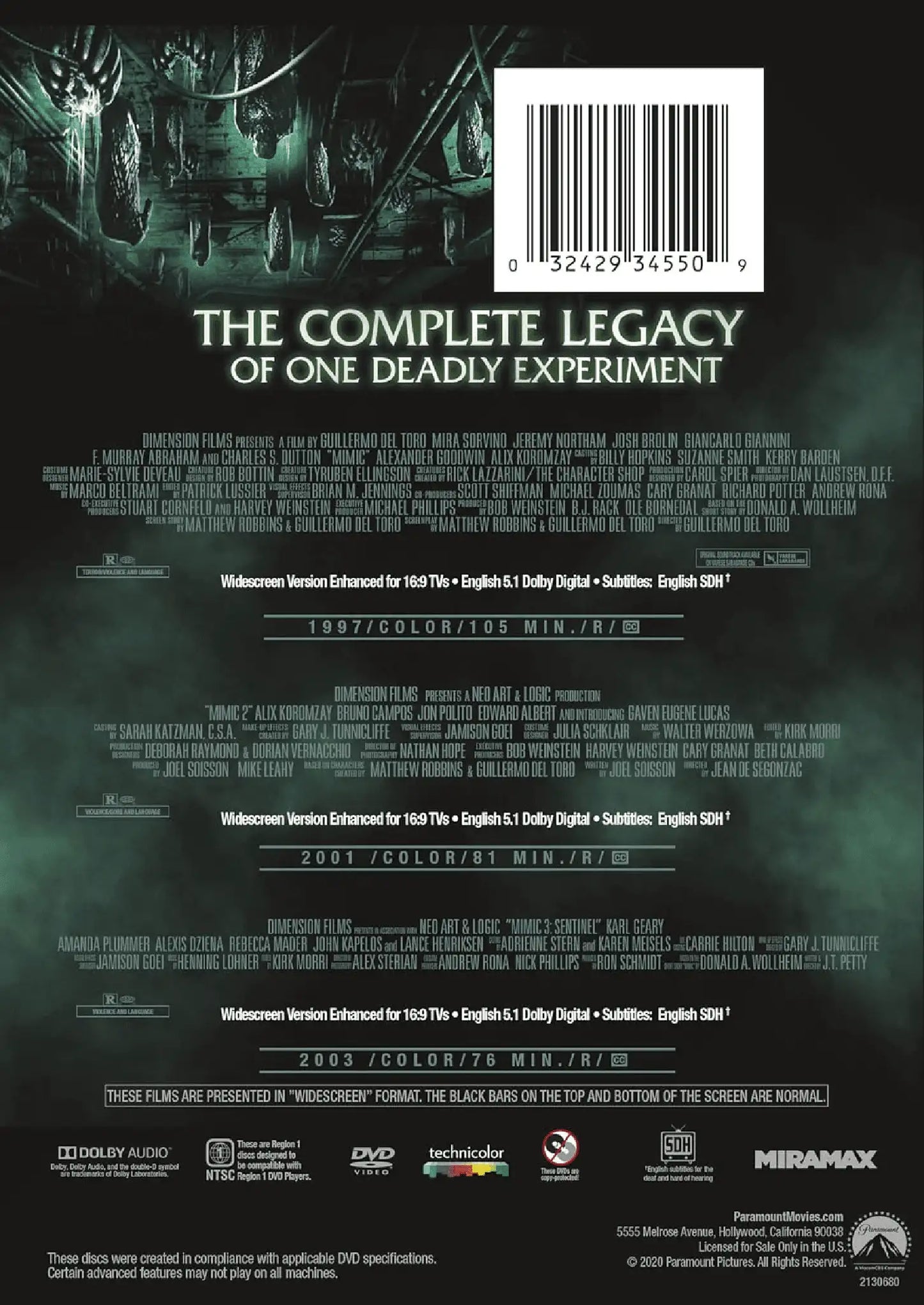 Mimic: 3-Movie Collection (DVD), Miramax, Horror