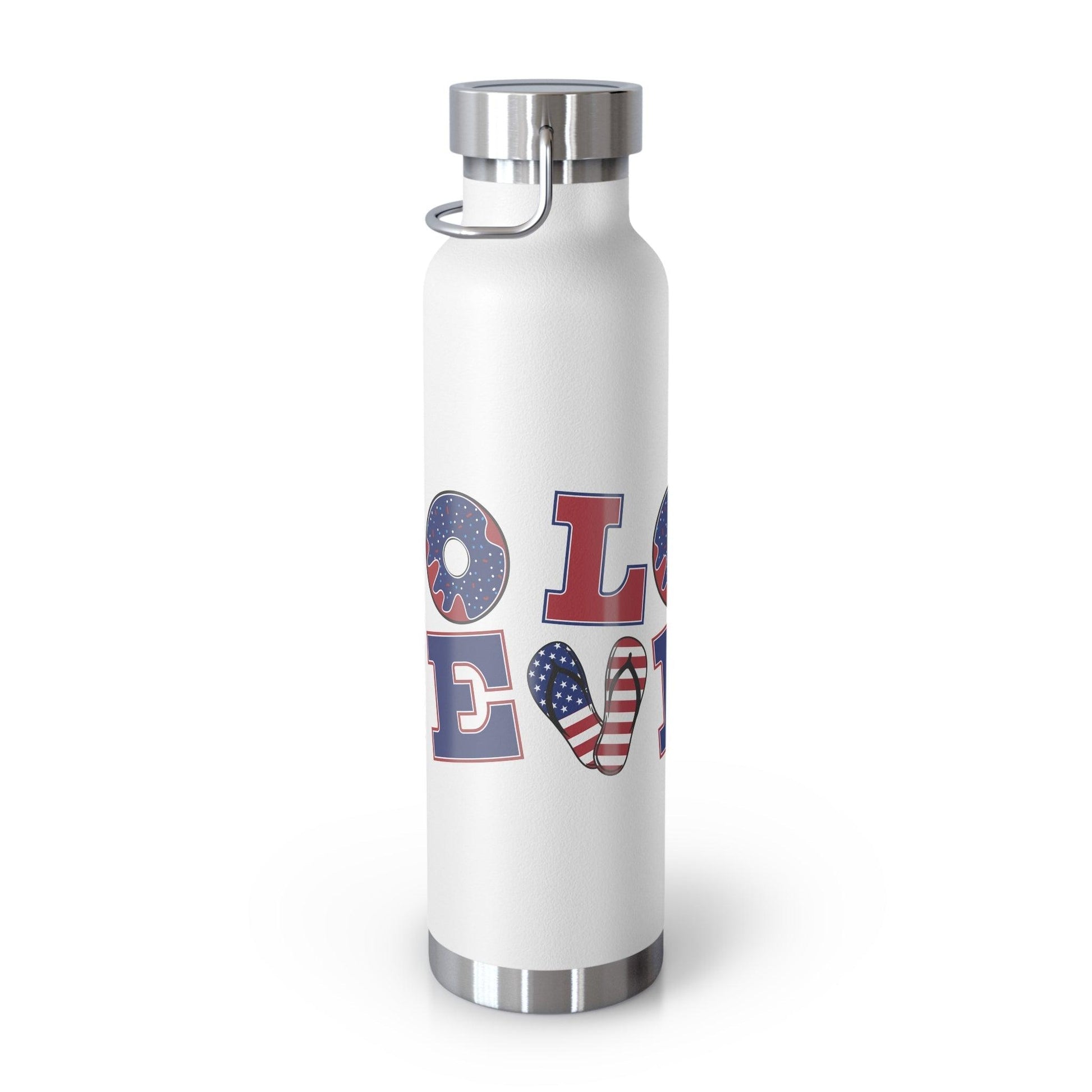 LOVE American Styled Red White and Blue Copper Vacuum Insulated Bottle, USA 22oz - Lizard Vigilante