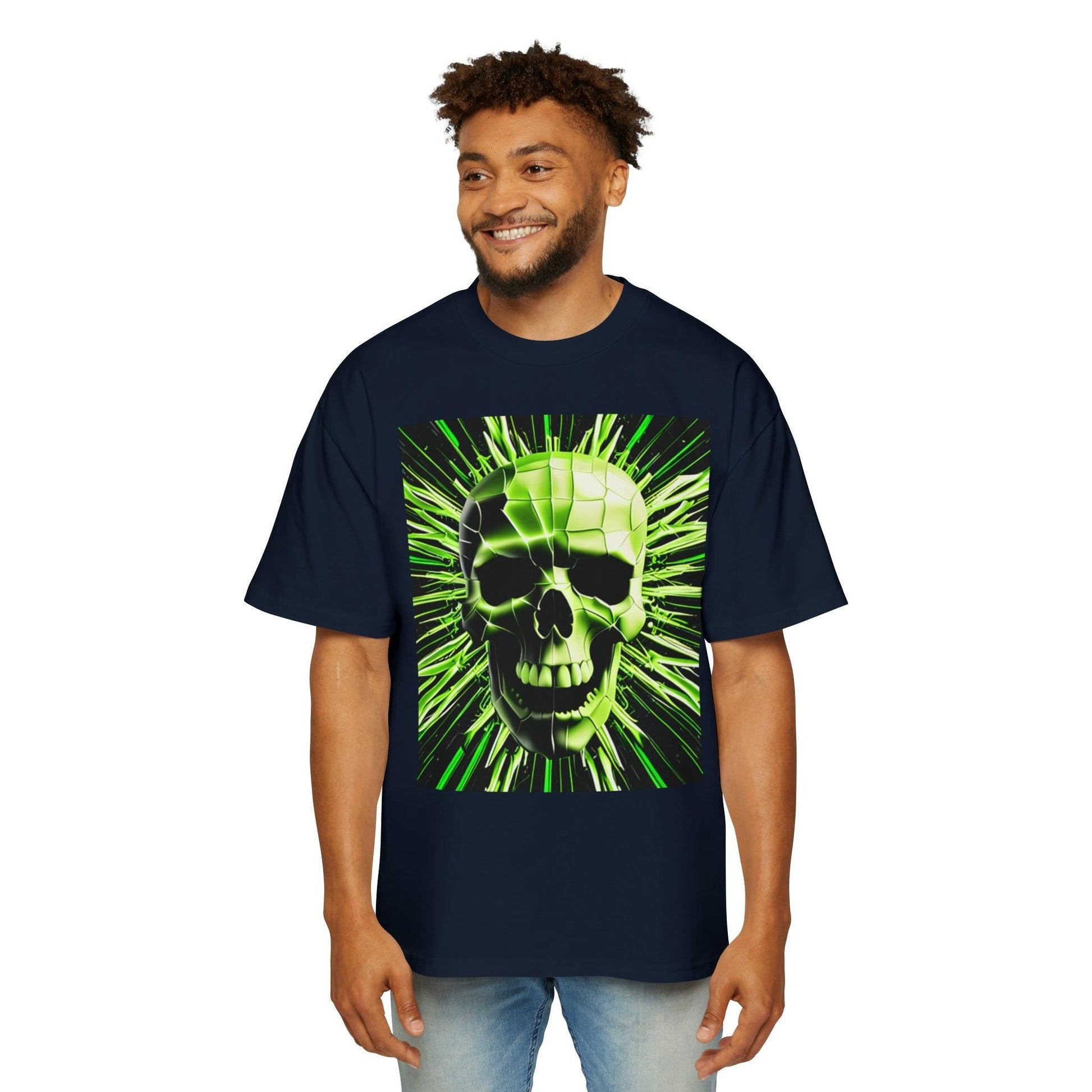 Skull Cracks Men's Heavy Oversized Tee - Lizard Vigilante