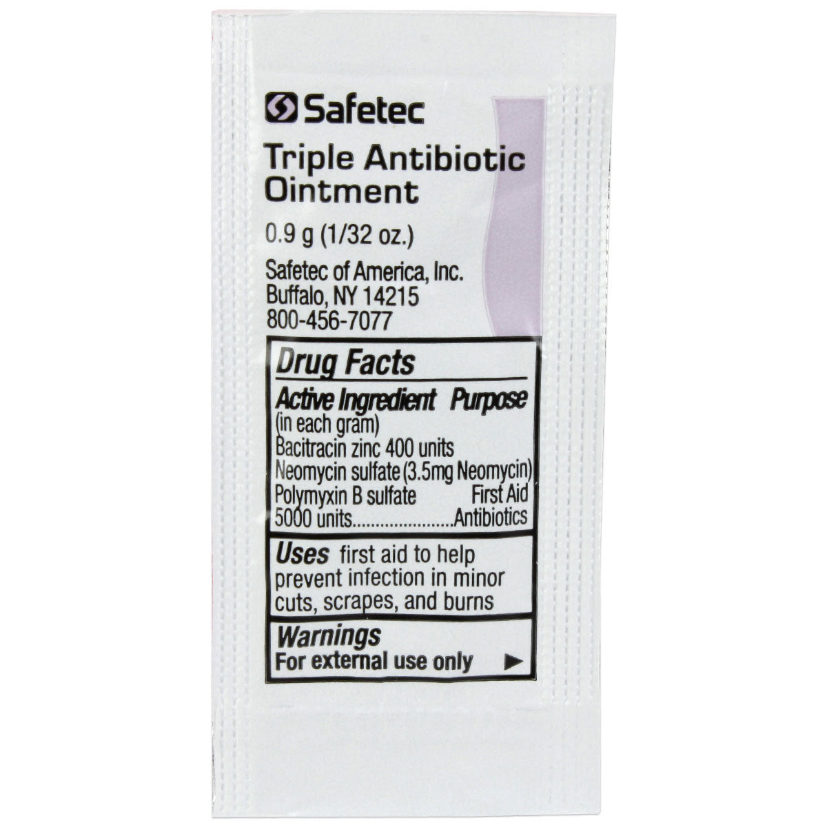 Triple Antibiotic .9gm. Pouch, 144 per box