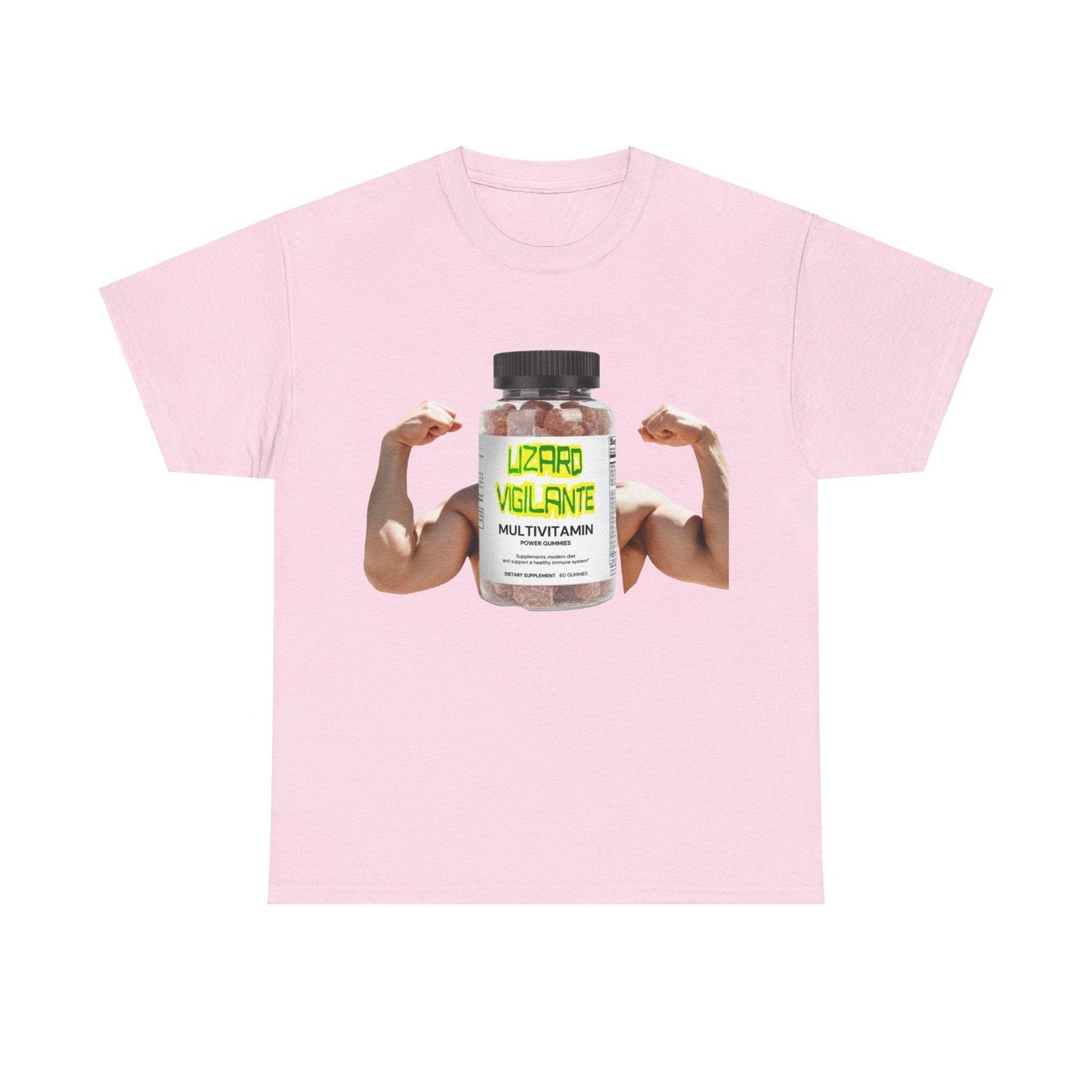 Lizard Vigilante MultiVitamins Muscle Man Unisex Heavy Cotton Tee - Lizard Vigilante