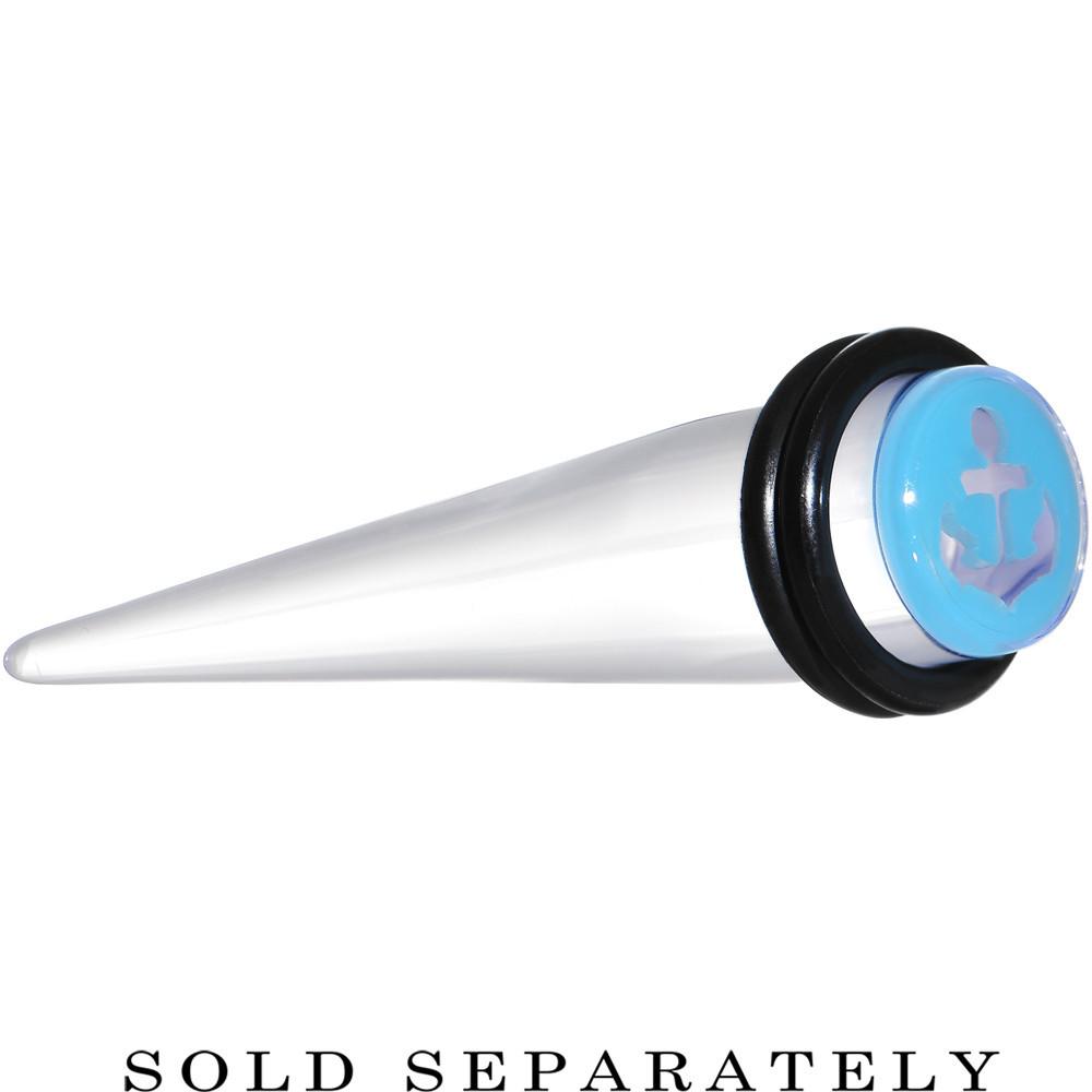 Clear Light Blue Acrylic Set Sail Nautical Anchor Taper 0G to 20mm