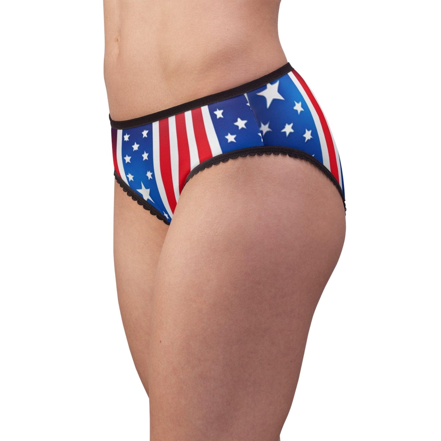 American Woman! Red White and Blue Women's Briefs (AOP) 2.2 0z 100% Polyester - Lizard Vigilante