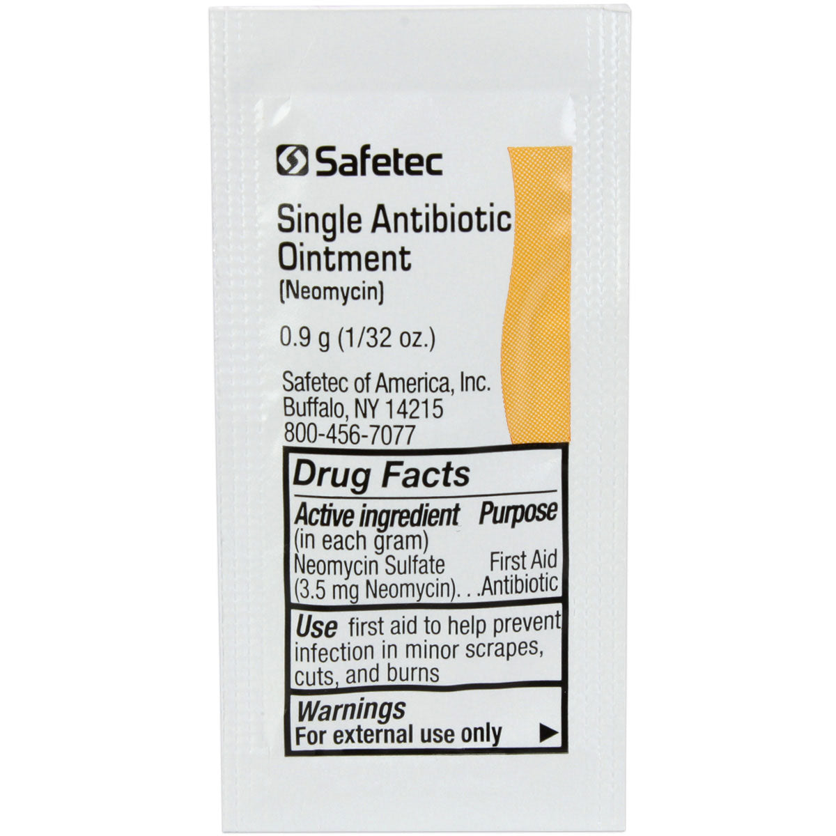 Single Antibiotic (Neomycin) .9gm. Pouch, 144 per box