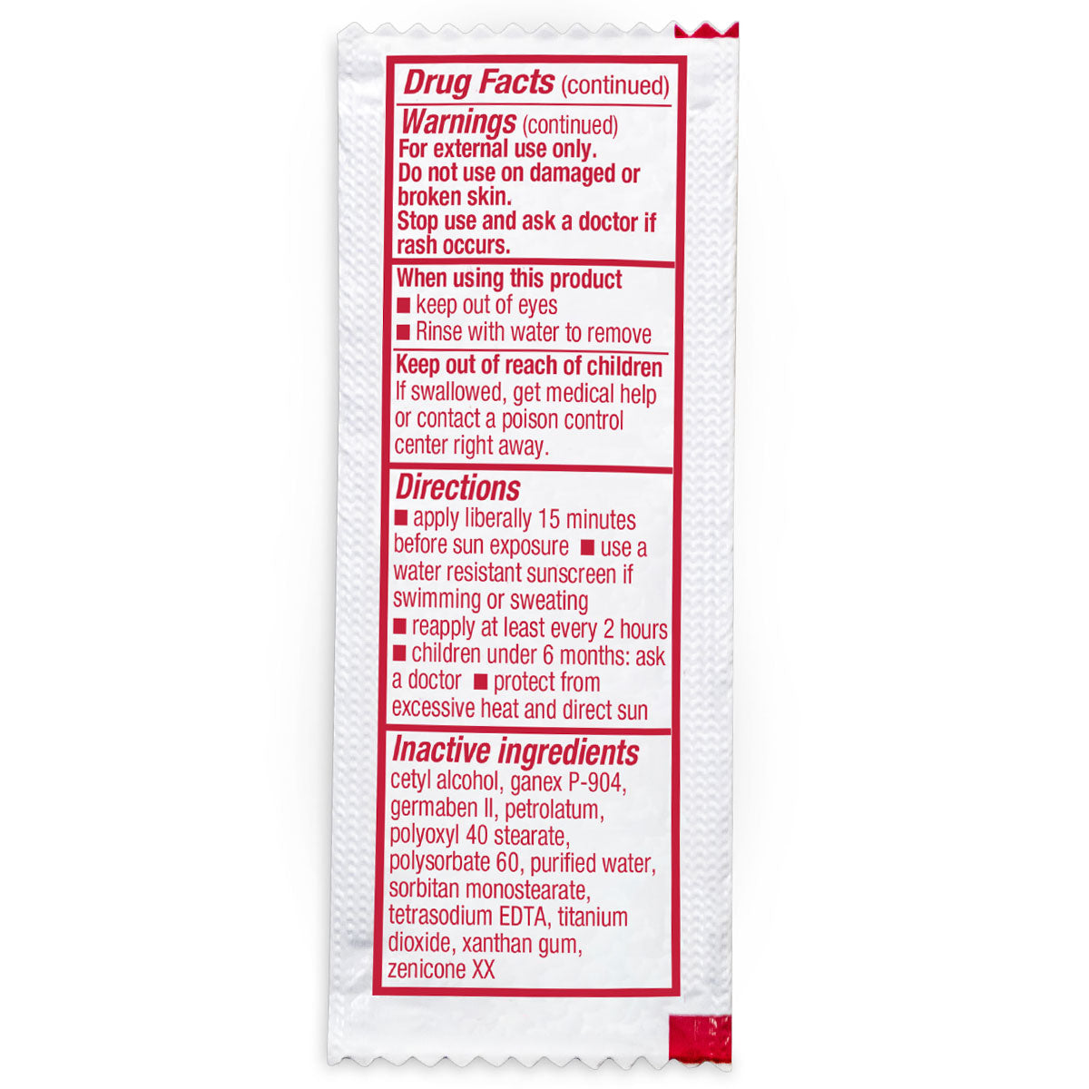 Sunscreen Pouch, 3.5 g. (.123 oz.), 1 each