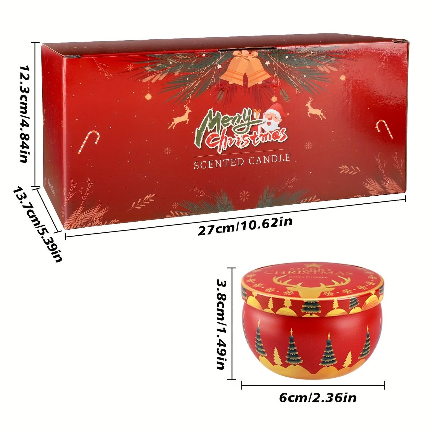 24pcs Christmas Scented Candle, Smoke-free, No-drip, Elegant Romantic Candle, Suitable For Family, Wedding, Church, Seasonal Celebrations, Also Very Suitable For Various Festivals.