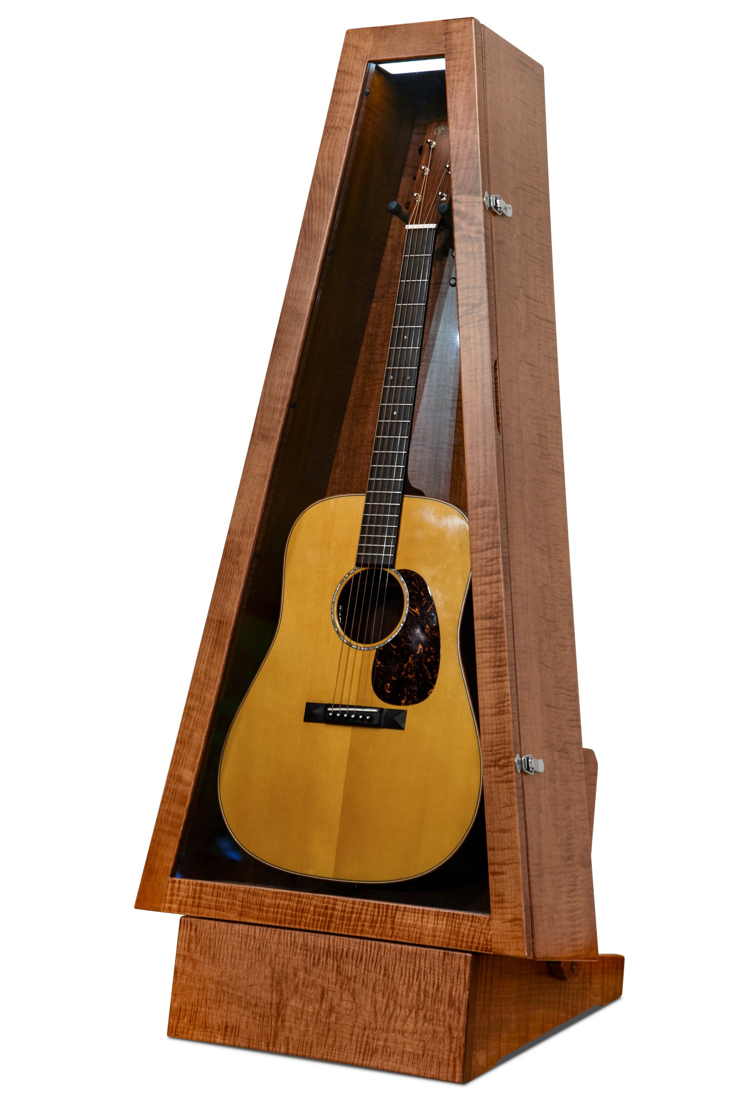 ClimaStand Triangle Humidor with Base - Flamed Maple with Boston Stain