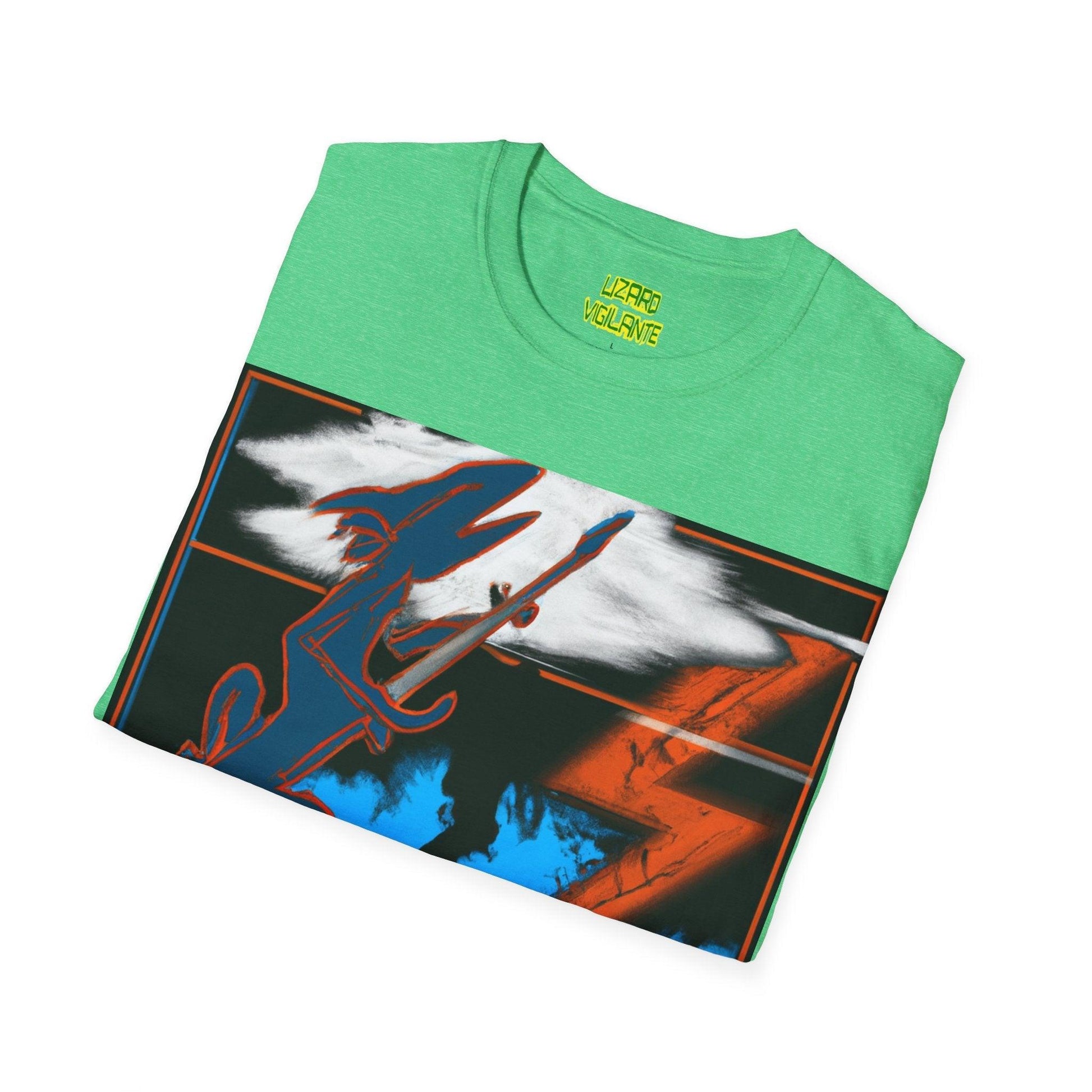 Lizard Vigilante on the Mountain Unisex Softstyle T-Shirt - Lizard Vigilante