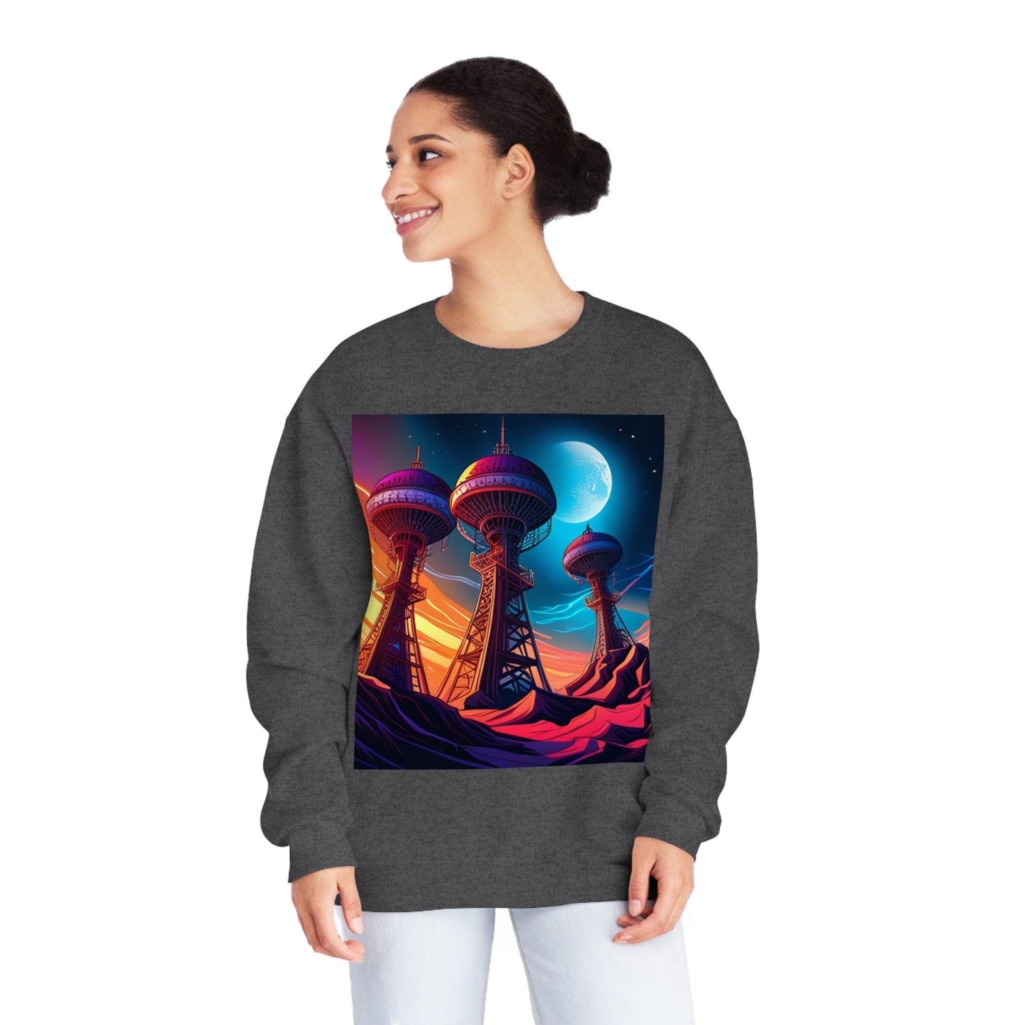 Interplanetary Communication Unisex NuBlend® Crewneck Sweatshirt - Lizard Vigilante