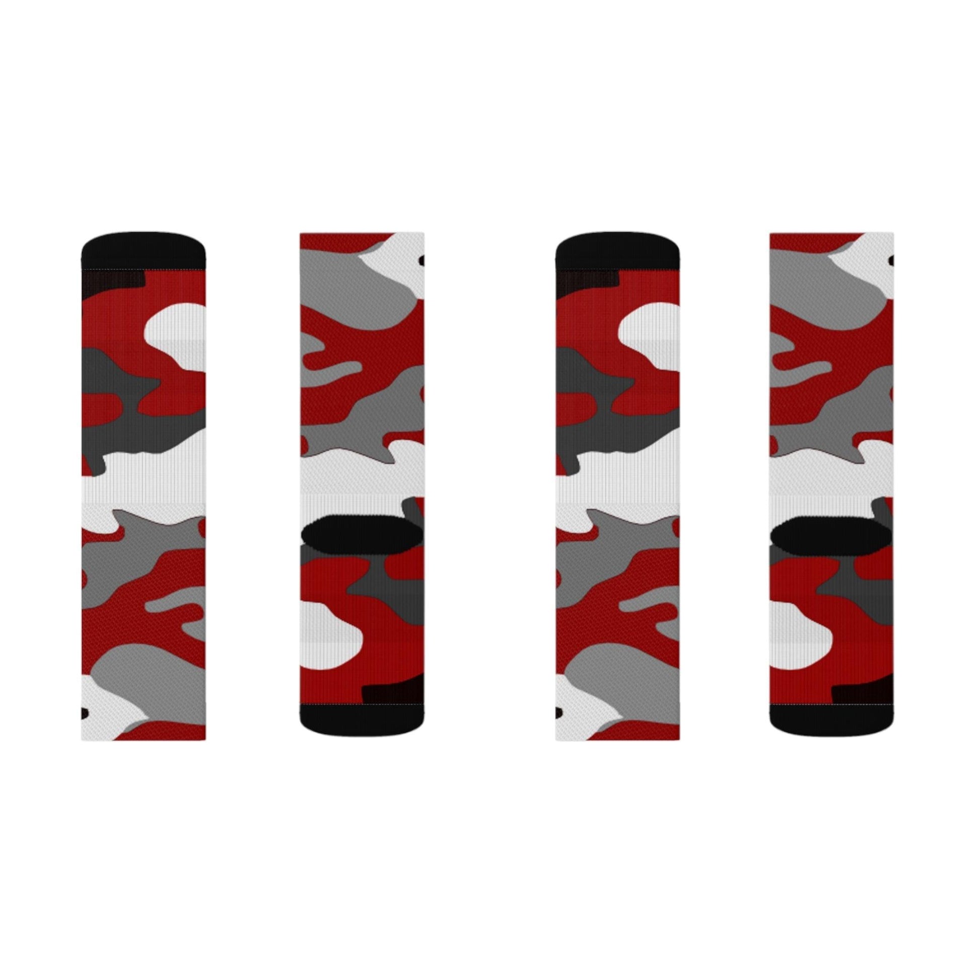 Red Black Grey White Sublimation Socks - Lizard Vigilante