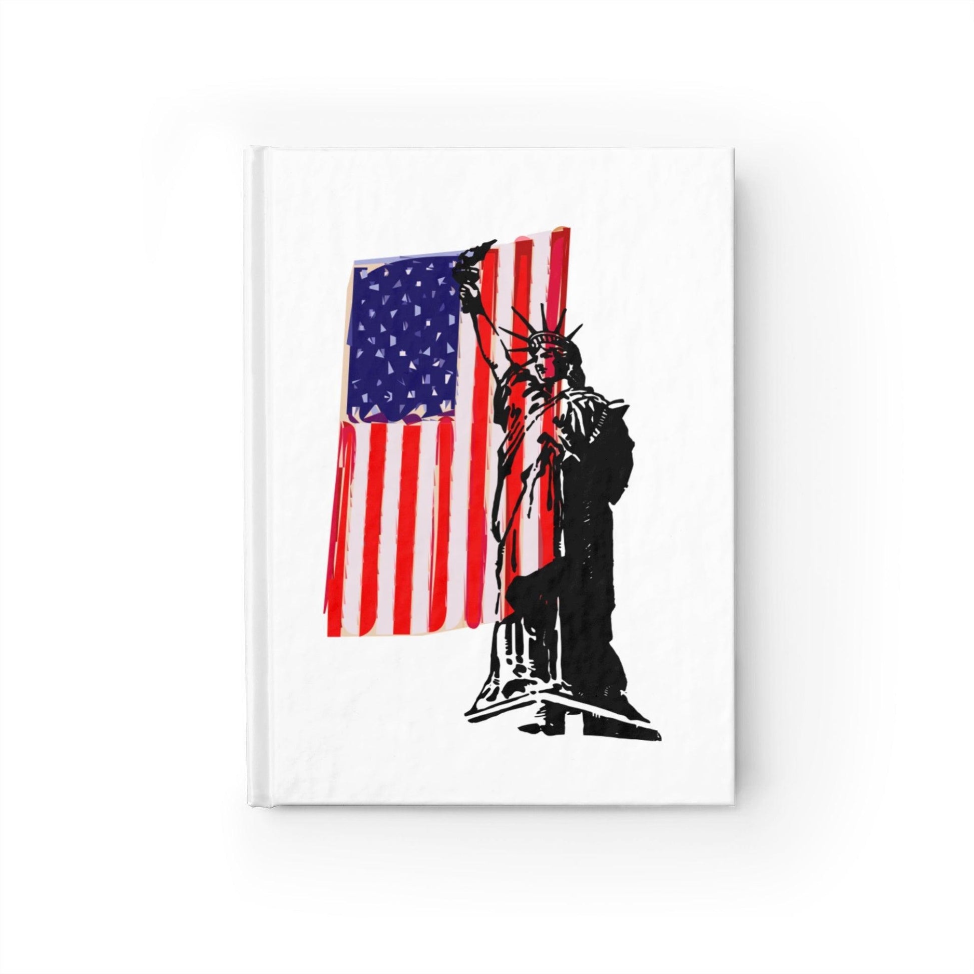 American Flag 🇺🇸 and Statue of Liberty Blank Journal - Lizard Vigilante