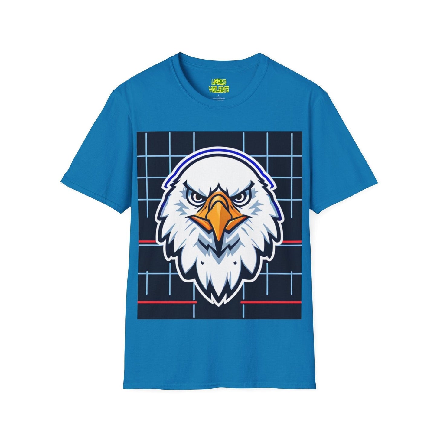 Bald Eagle Grid Graphic Unisex Softstyle T-Shirt - Lizard Vigilante