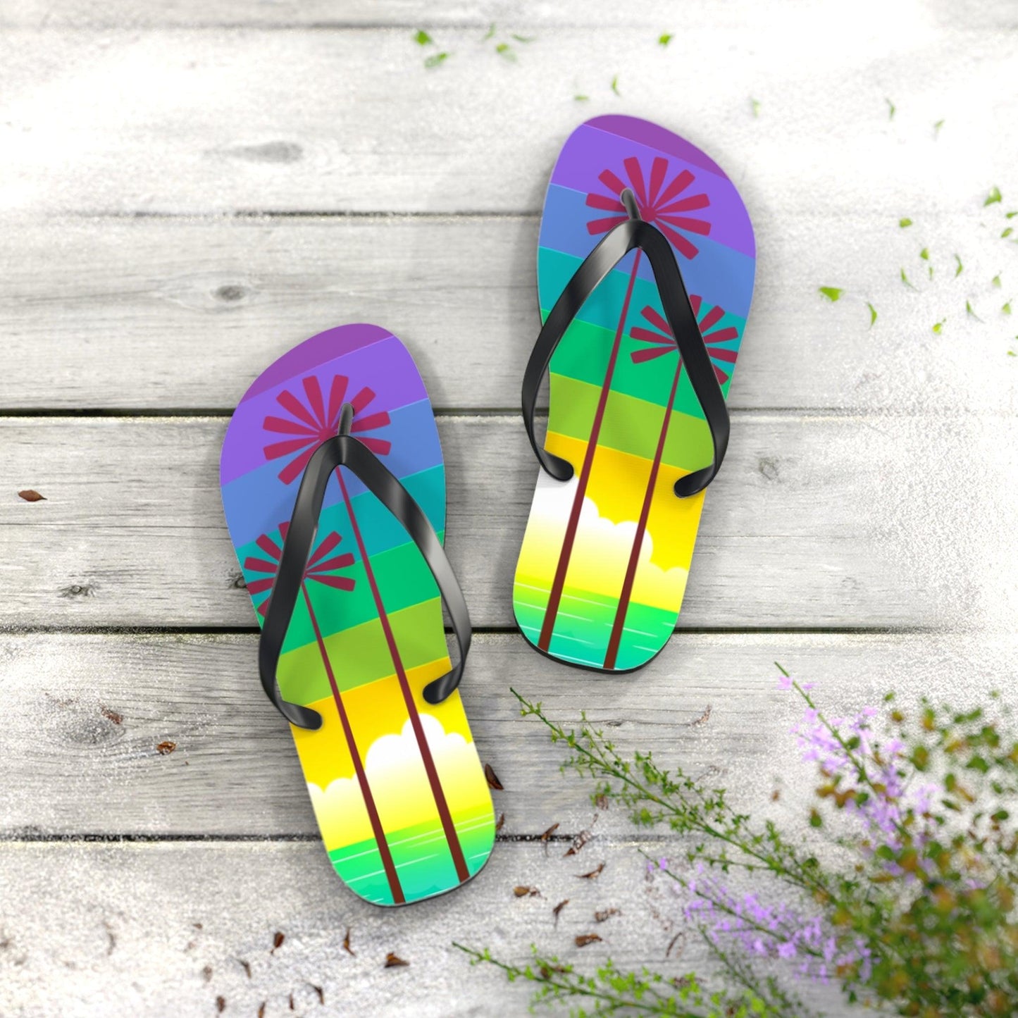 Palm Treed Flip Flops - Lizard Vigilante