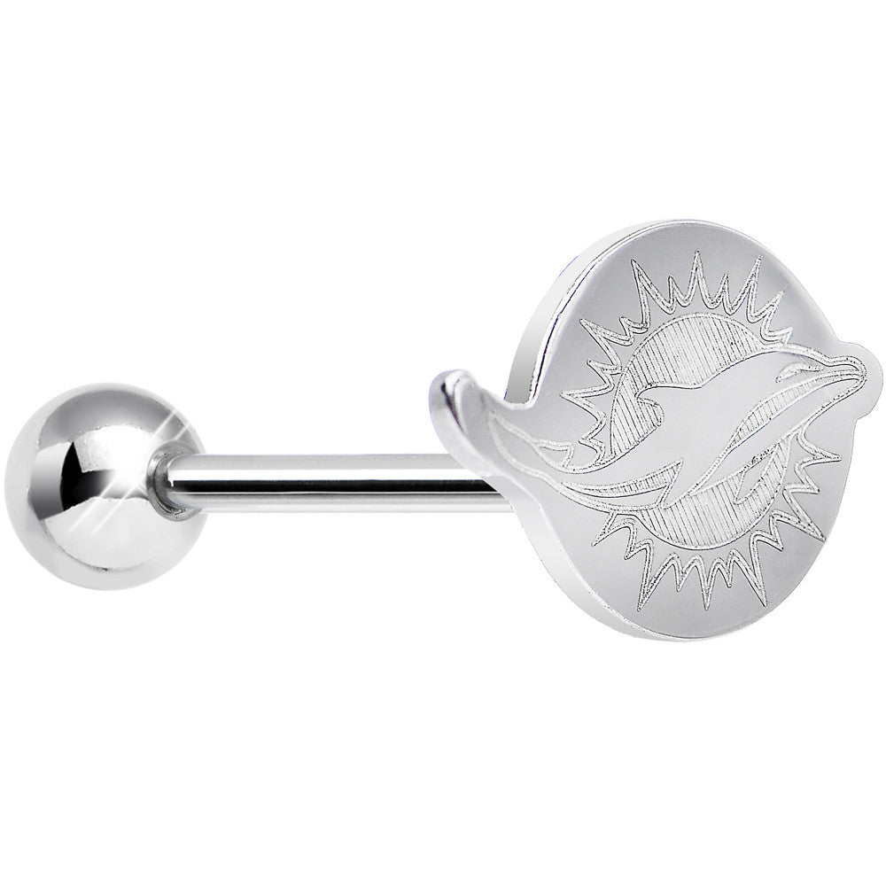Officially Licensed NFL Cut Out Miami Dolphins Tongue Ring