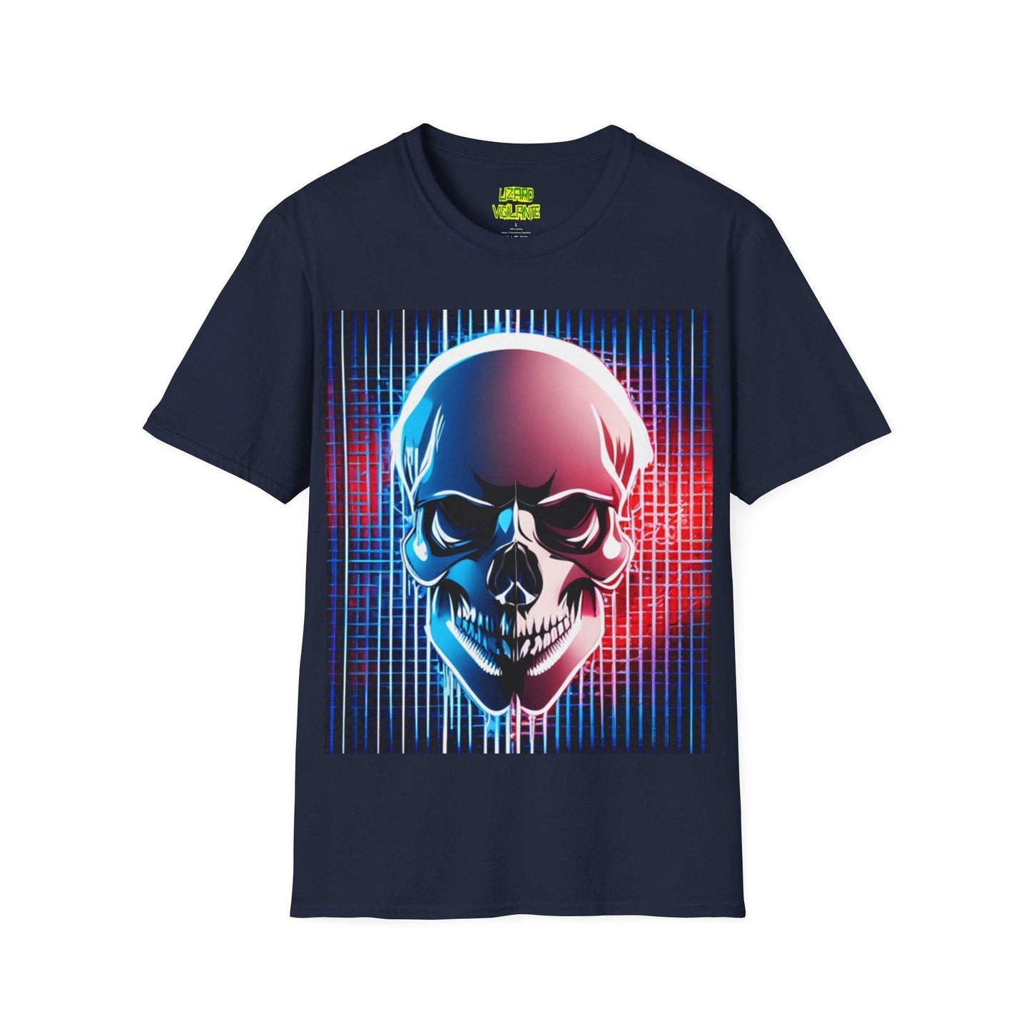 Grid Skull Unisex Softstyle T-Shirt - Lizard Vigilante