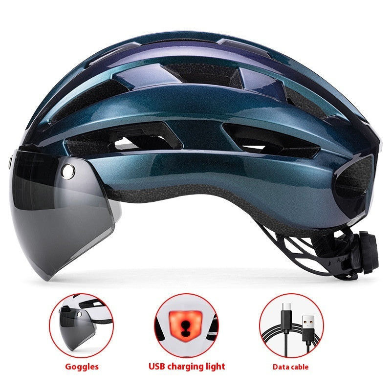 Magnetic Suction Goggles Unisex Mountain Highway Color Changing Cycling Bicycle Helmet