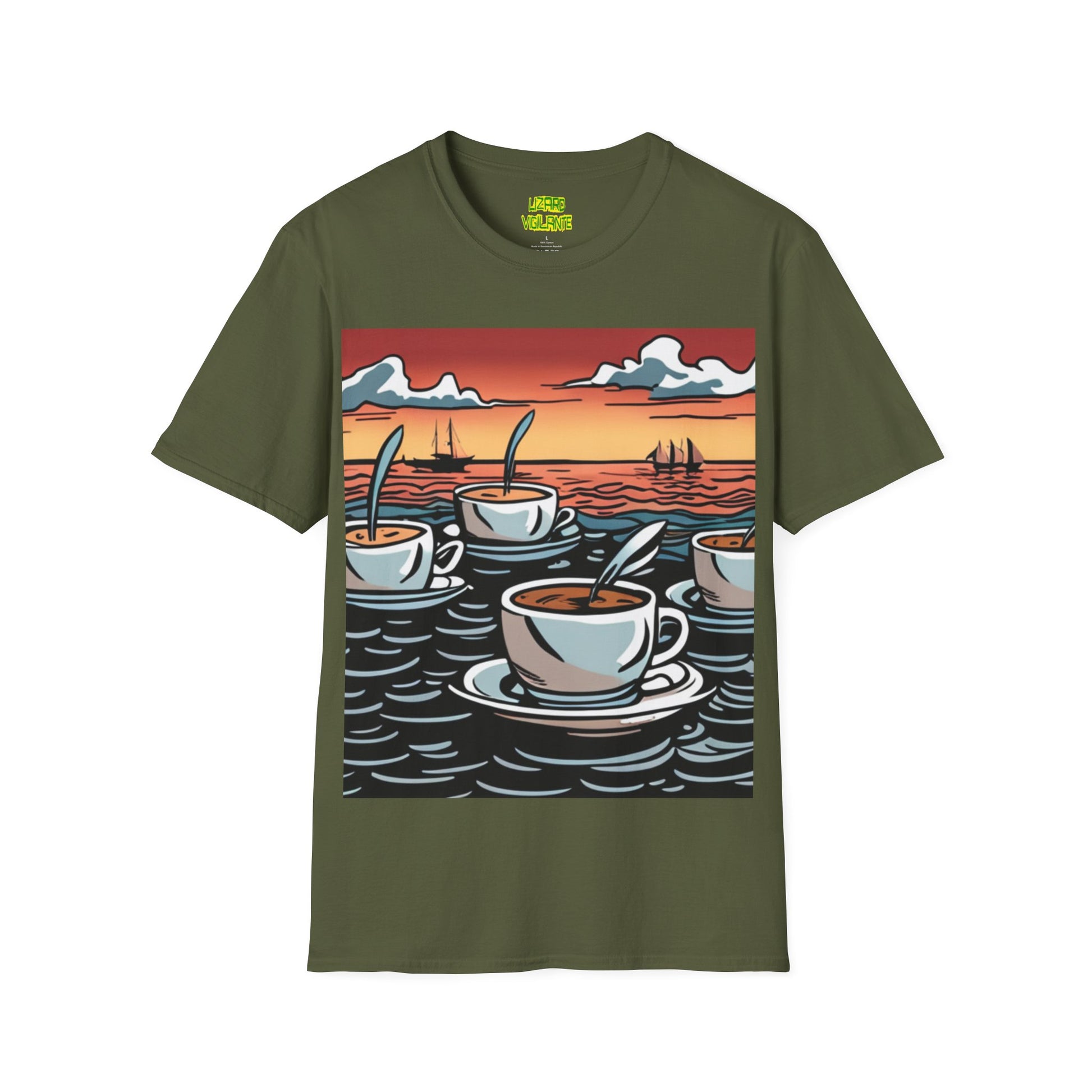 Coffee Boats Unisex Softstyle T-Shirt - Lizard Vigilante