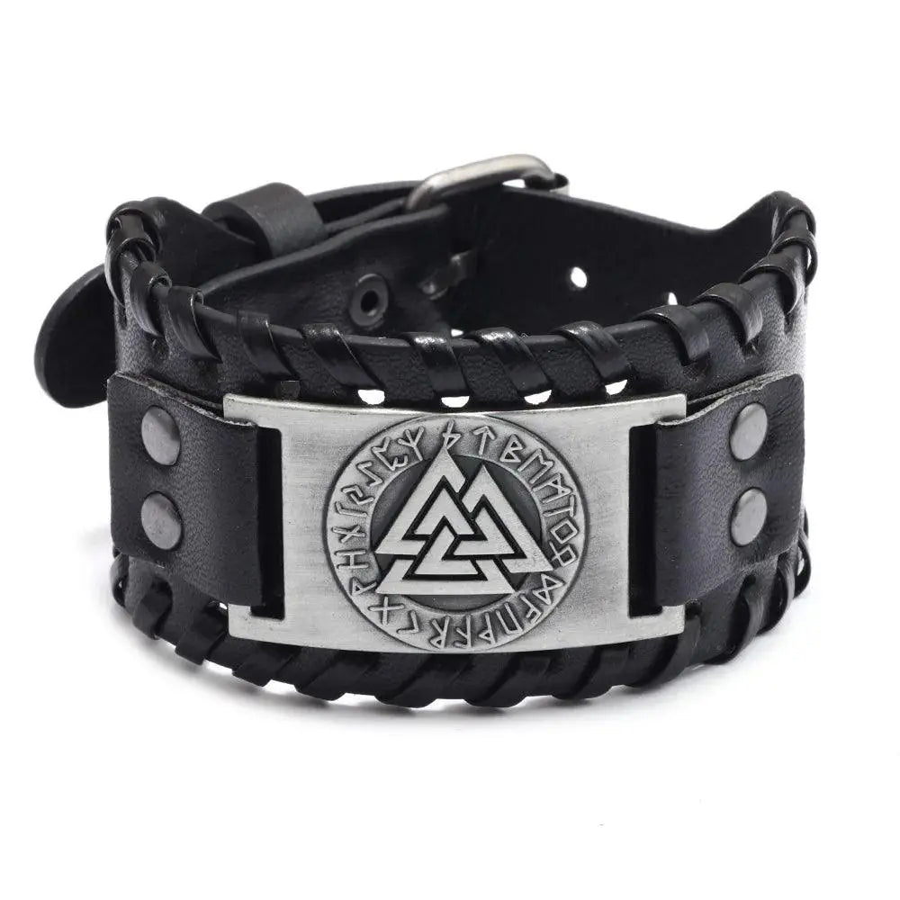 New Trendy Wide Leather Pirate Compass Bracelet Men's Bracelet Fashion Metal Compass Pattern Bracelet Accessories Party Jewelry - Premium Accessories from Lizard Vigilante - Just $17.99! Shop now at Lizard Vigilante