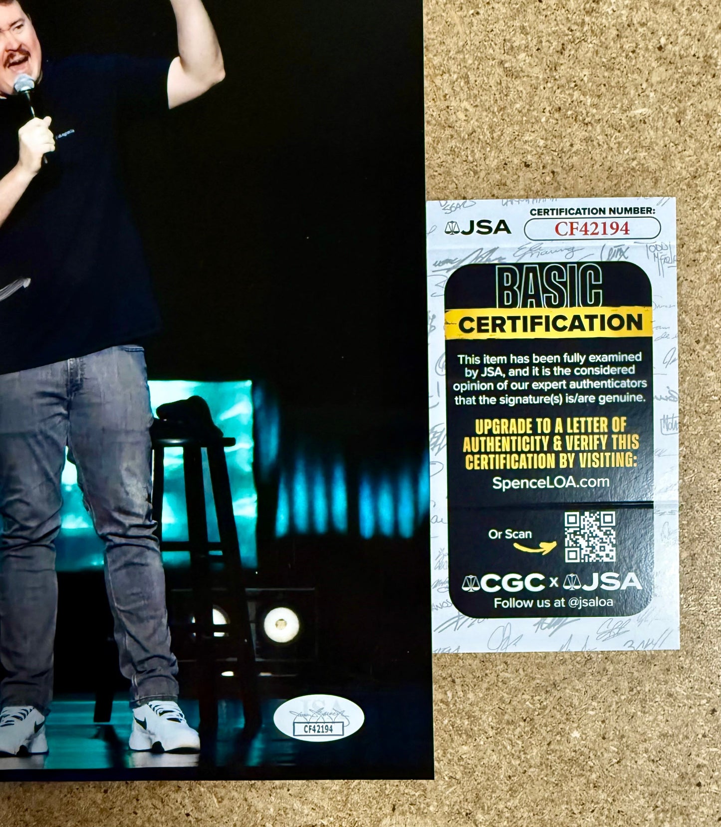 Comedian Shane Gillis Stand Up Signed 8X10 Photo With JSA COA