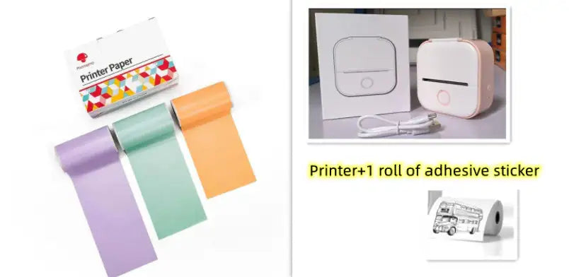 Portable Mini Printer for Students and Hobbyists, Bluetooth Thermal Label Printer