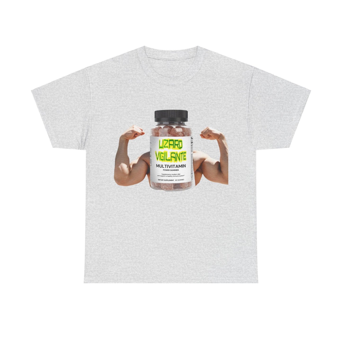 Lizard Vigilante MultiVitamins Muscle Man Unisex Heavy Cotton Tee - Lizard Vigilante