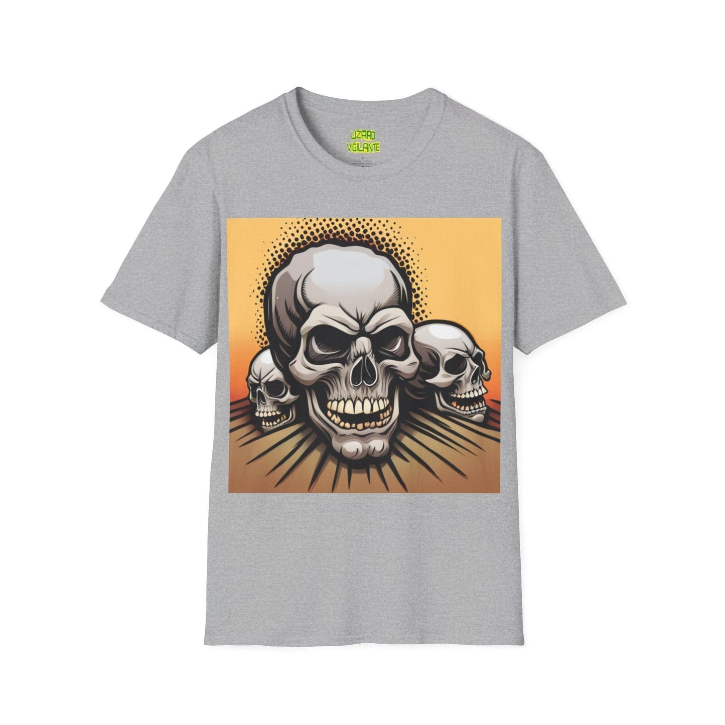 Gray Skulls Unisex Softstyle T-Shirt - Lizard Vigilante