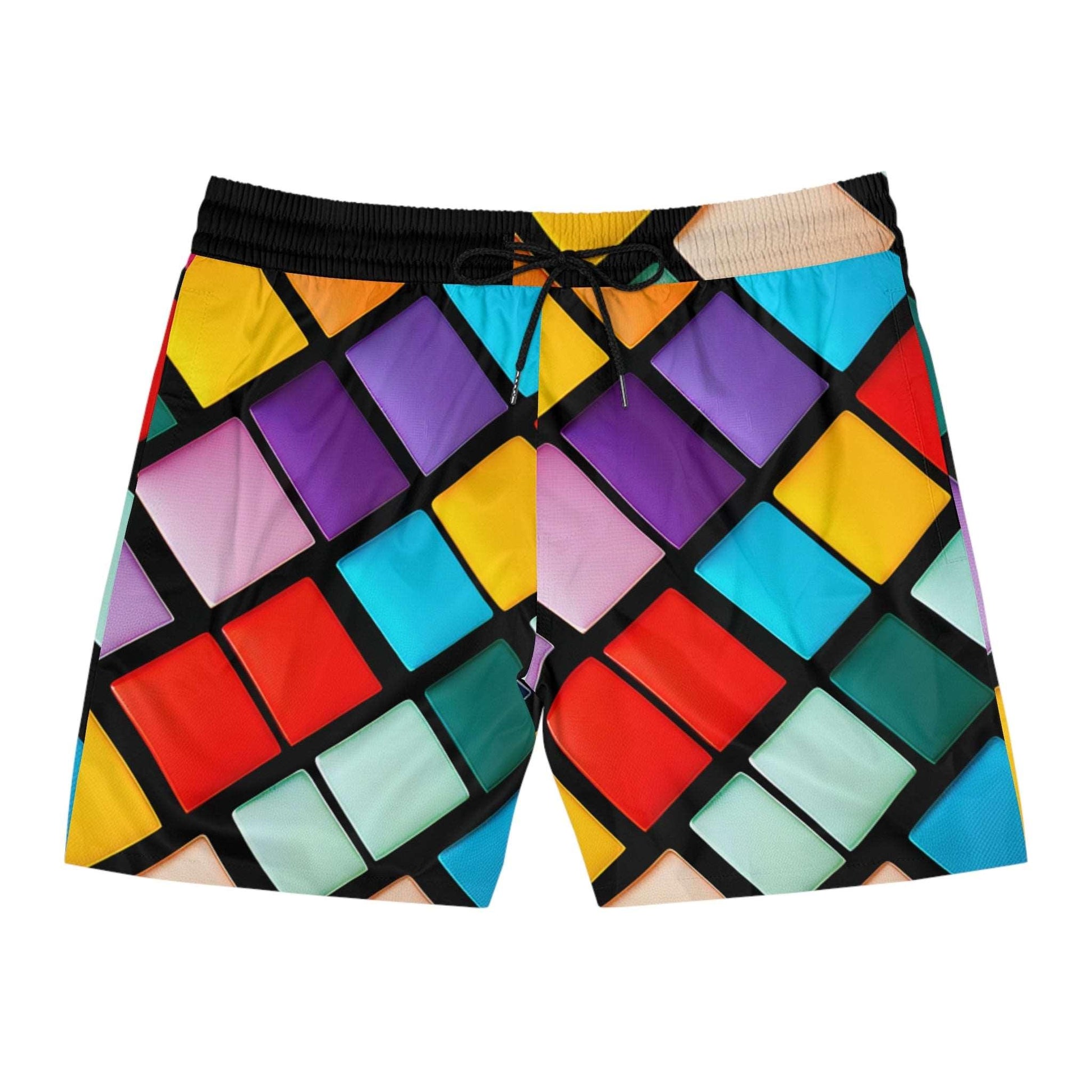 80s Buttons Men's Mid-Length Swim Shorts - Premium All Over Prints from Printify - Just $44.07! Shop now at Lizard Vigilante